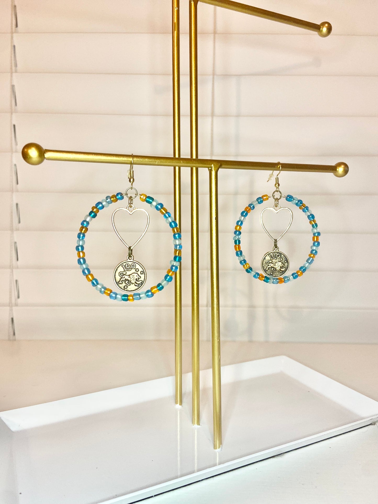 Blue and Yellow Leo Hoop