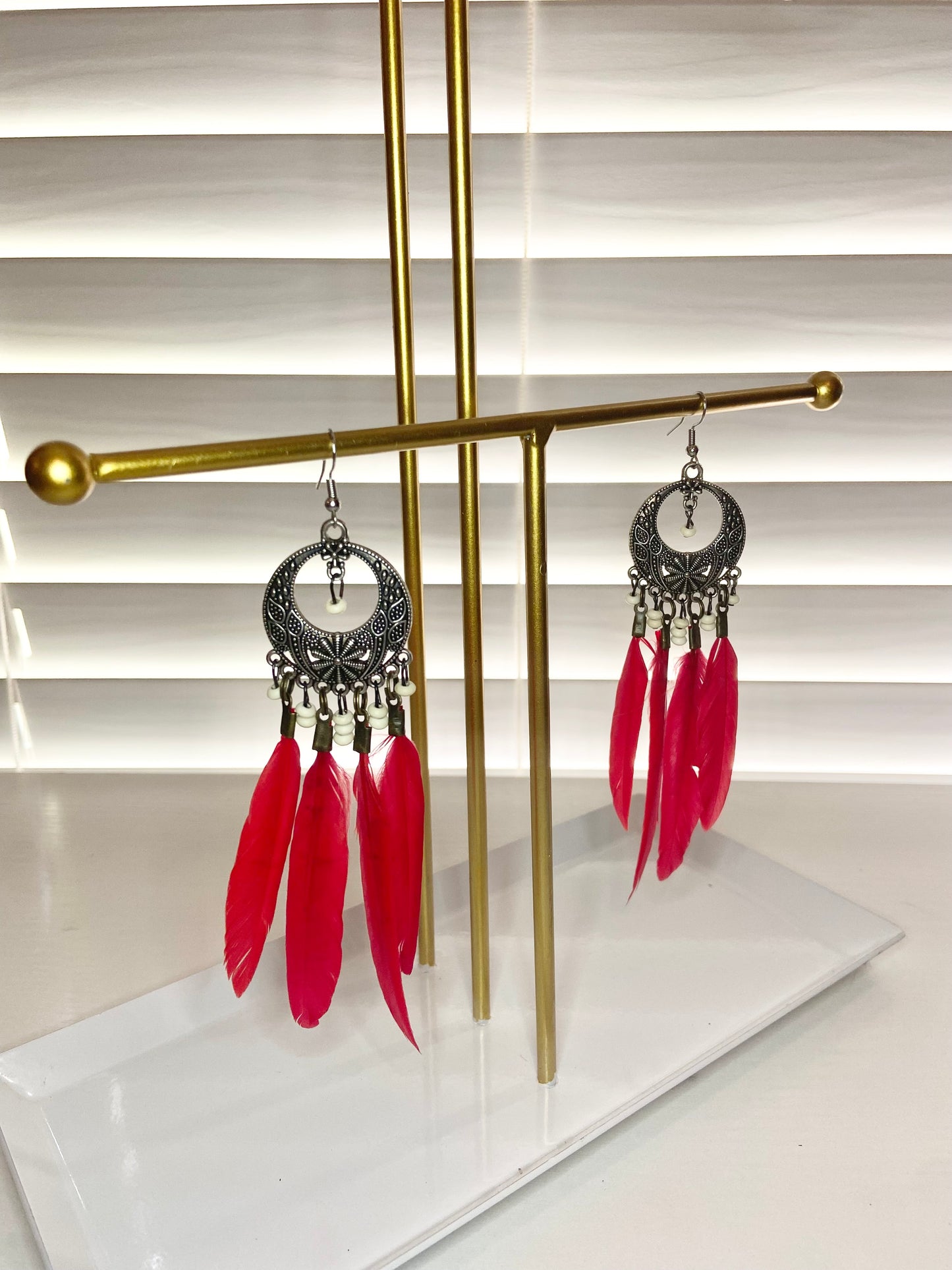 Red Boho Earrings