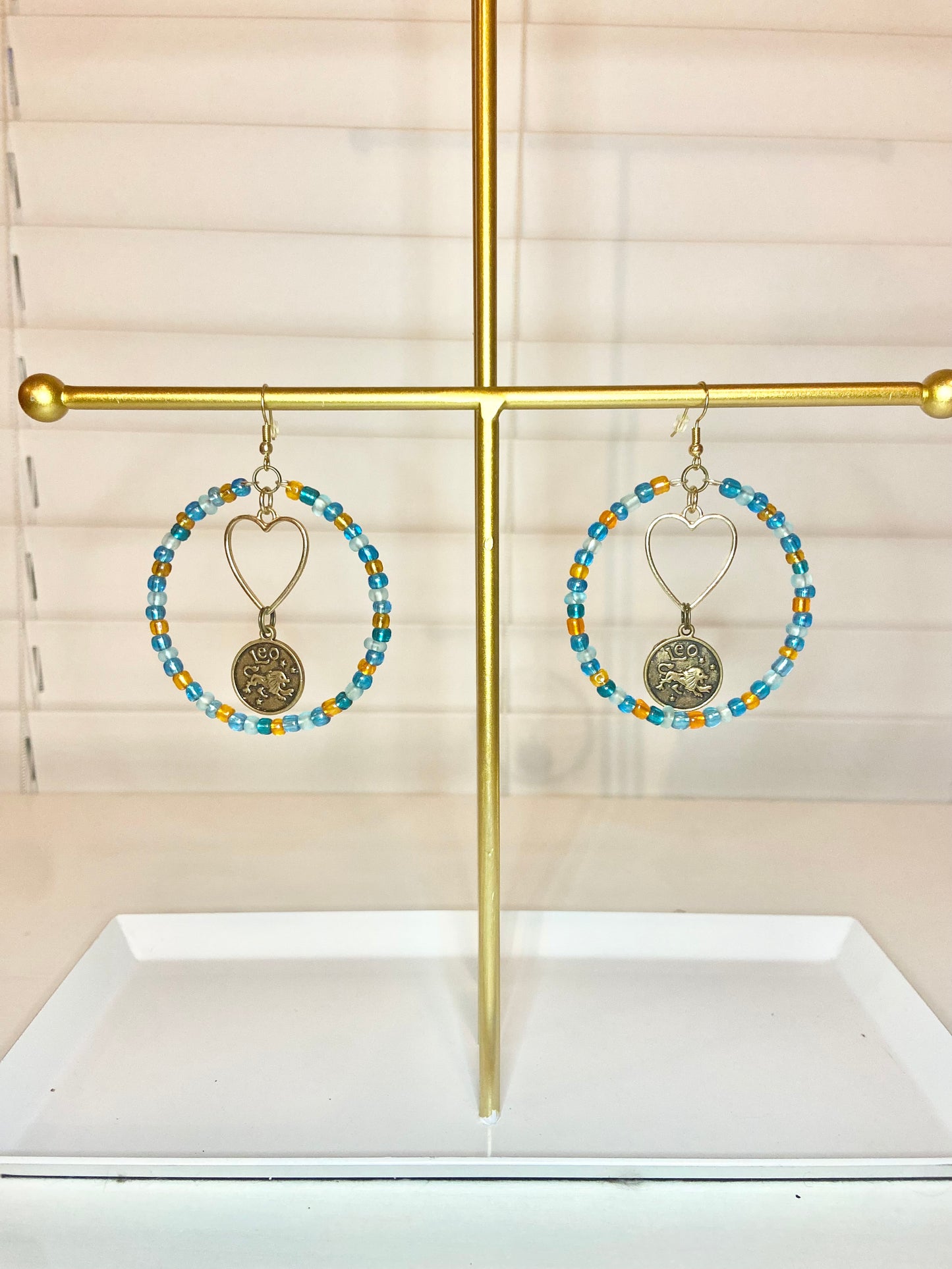 Blue and Yellow Leo Hoop