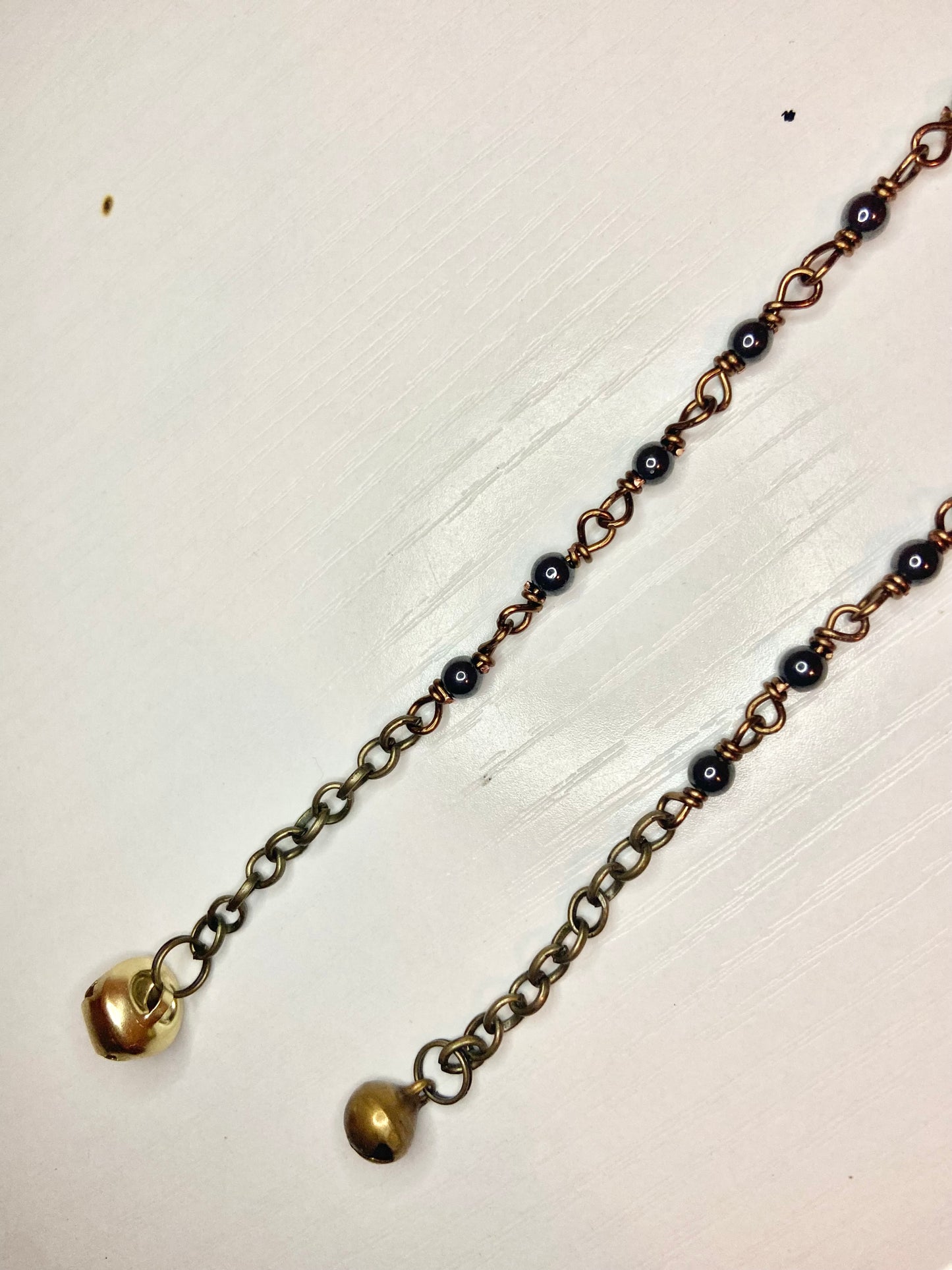 Matching Hematite Anklet and Cat Collar