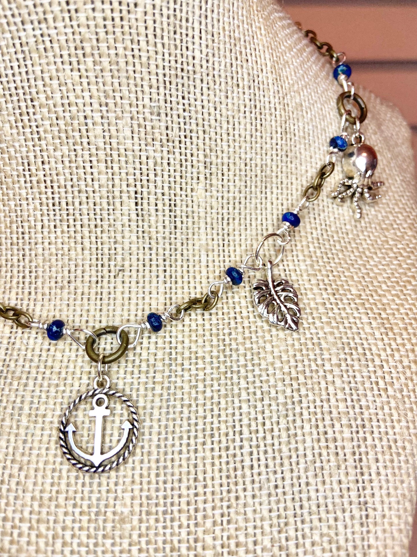 Lapis Lazuli and Silver Charm Choker