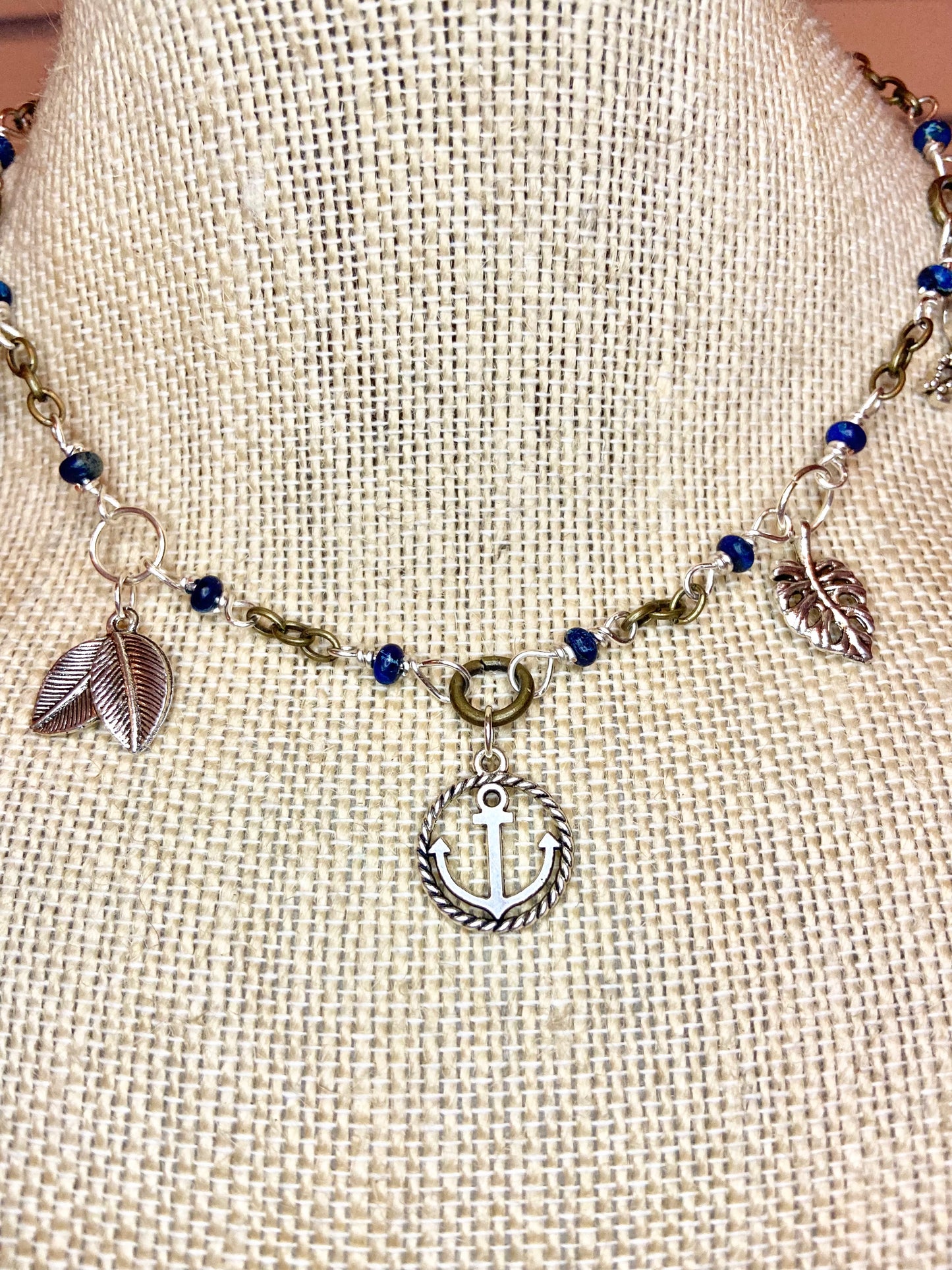 Lapis Lazuli and Silver Charm Choker
