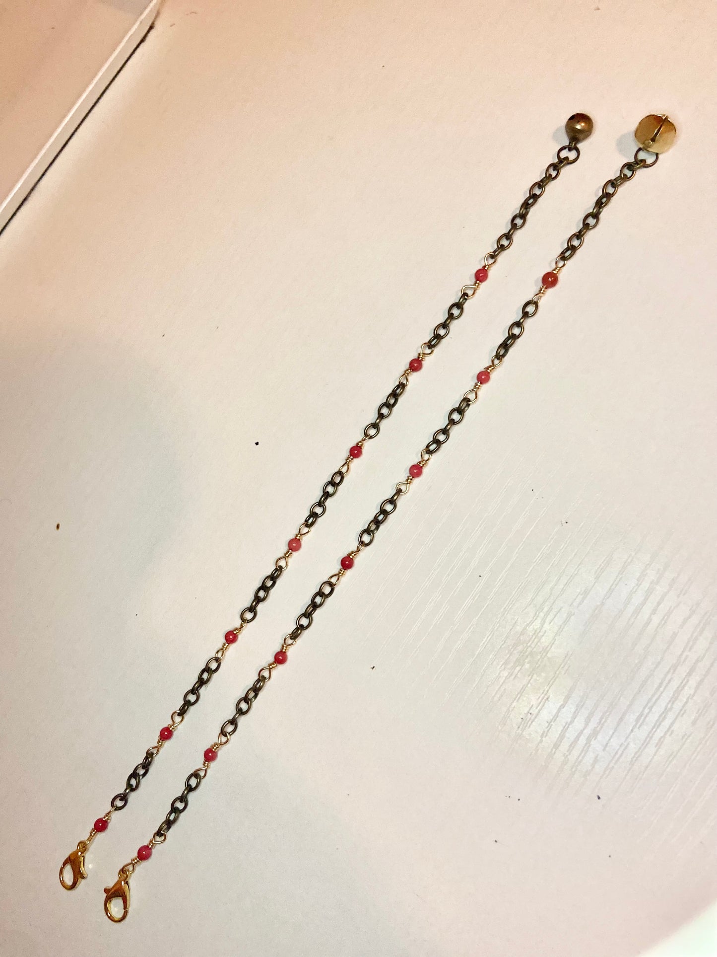 Matching Coral Anklet and Cat Collar