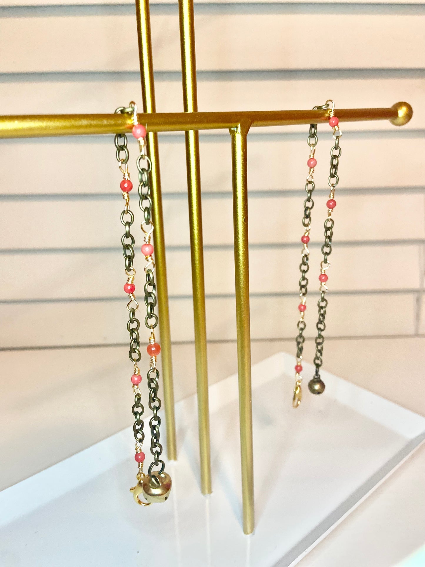 Matching Coral Anklet and Cat Collar