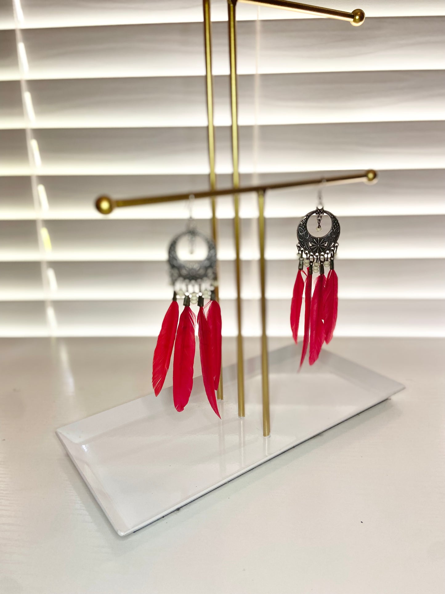 Red Boho Earrings