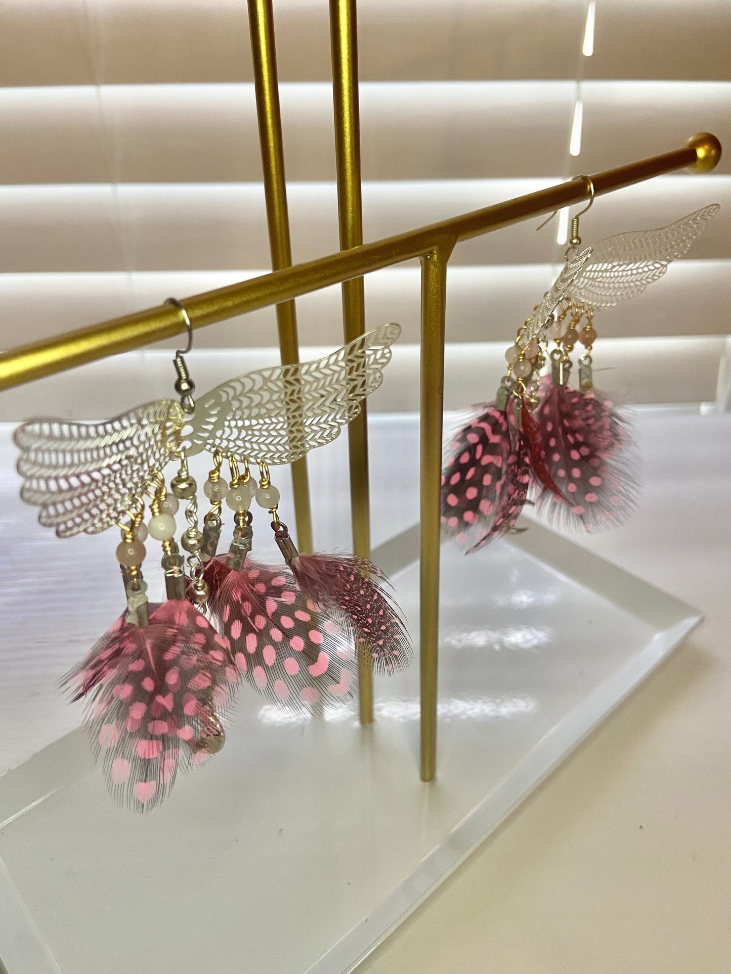 Pink Phoenix Rising Earrings
