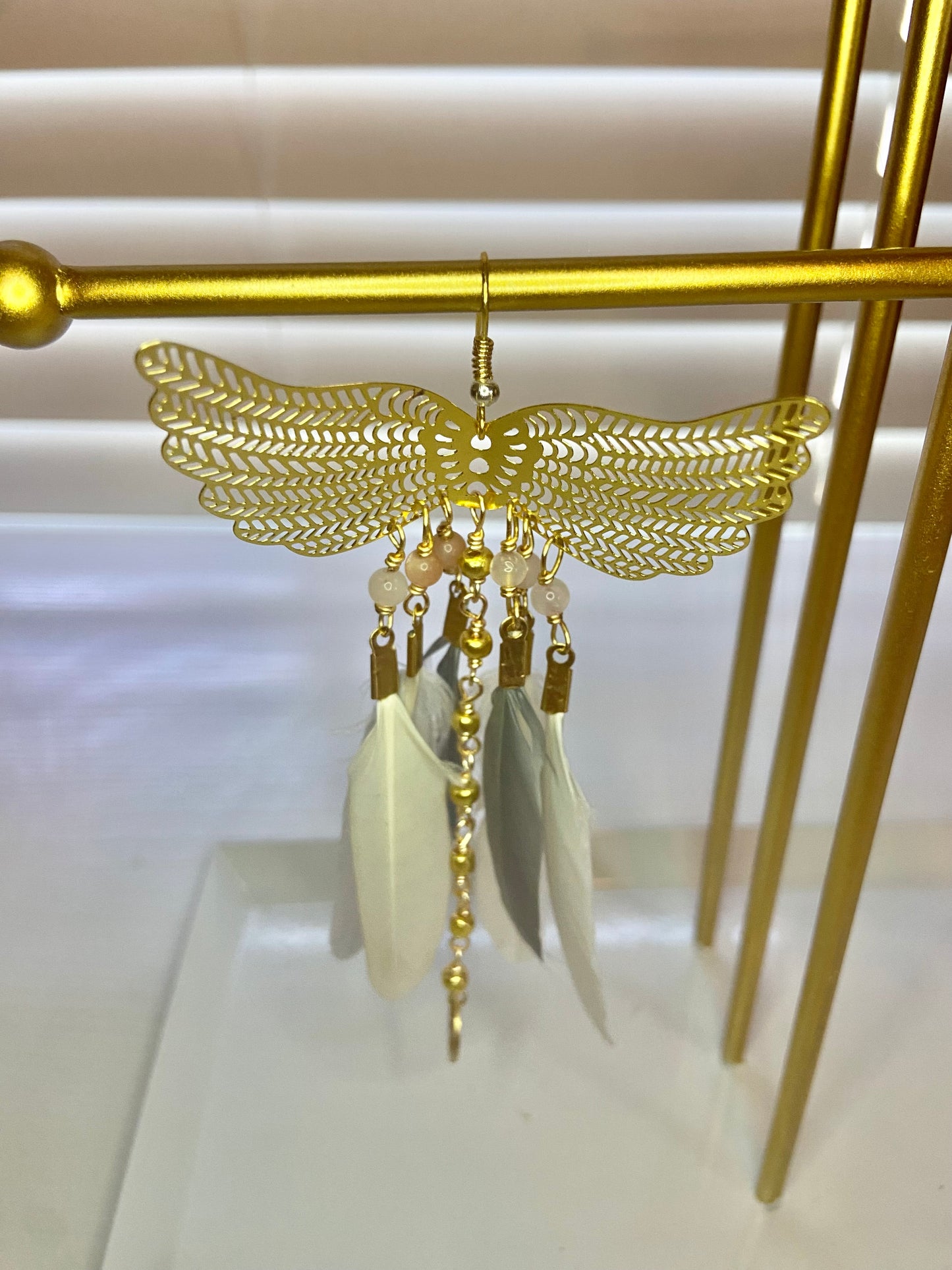 White Phoenix Rising Earrings