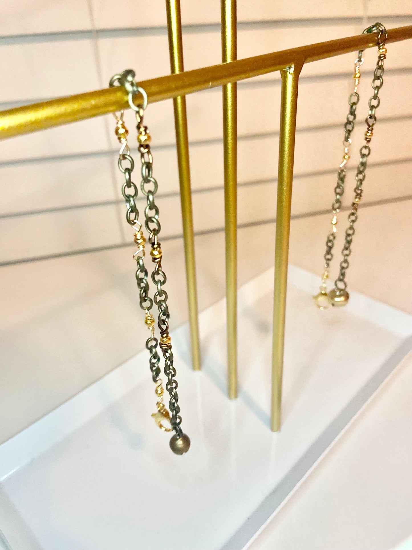 Matching Gold Hematite Anklet and Cat Collar