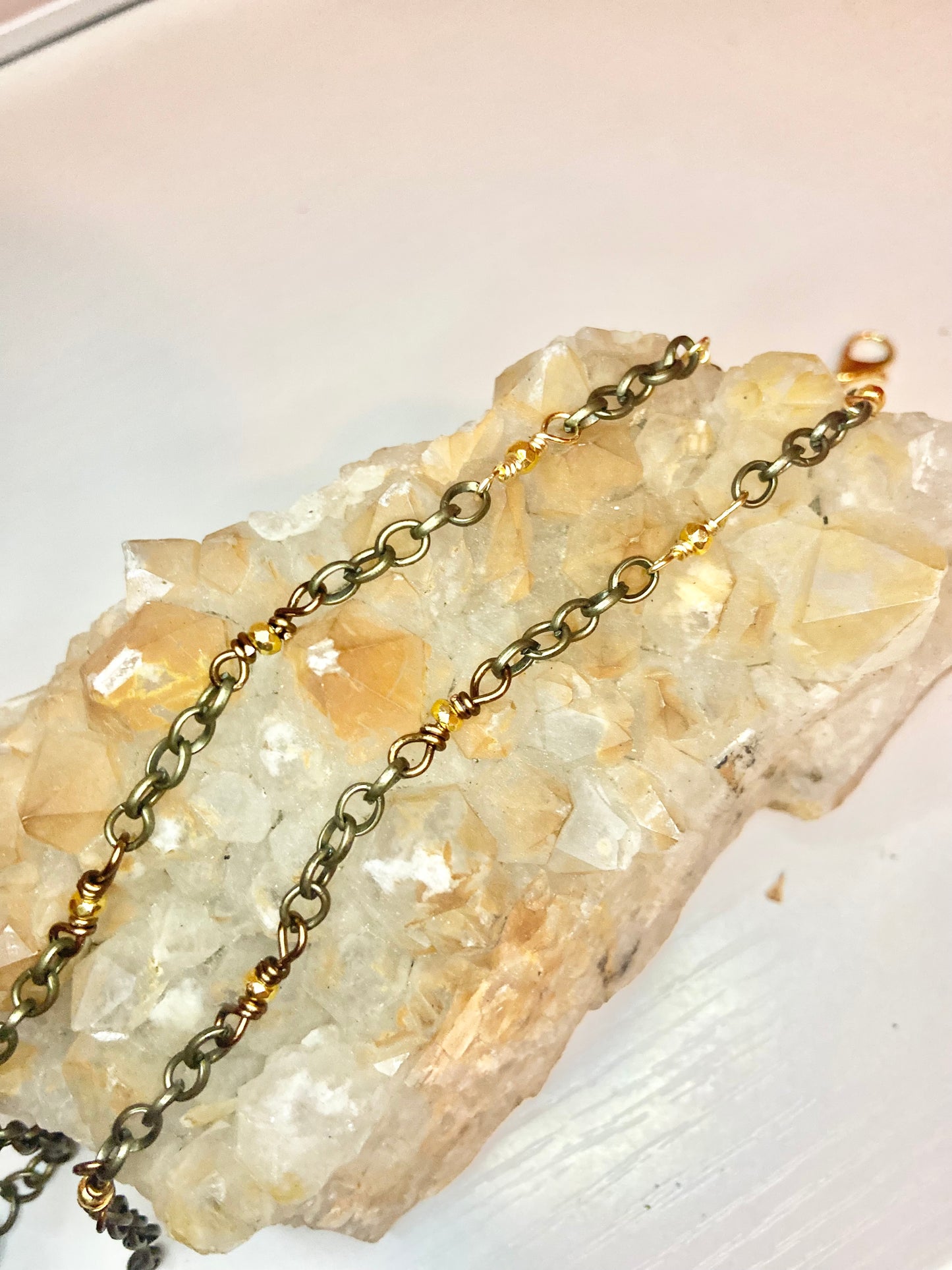 Matching Gold Hematite Anklet and Cat Collar