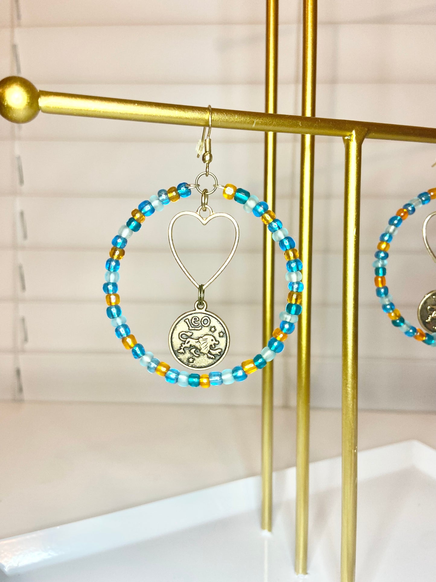 Blue and Yellow Leo Hoop