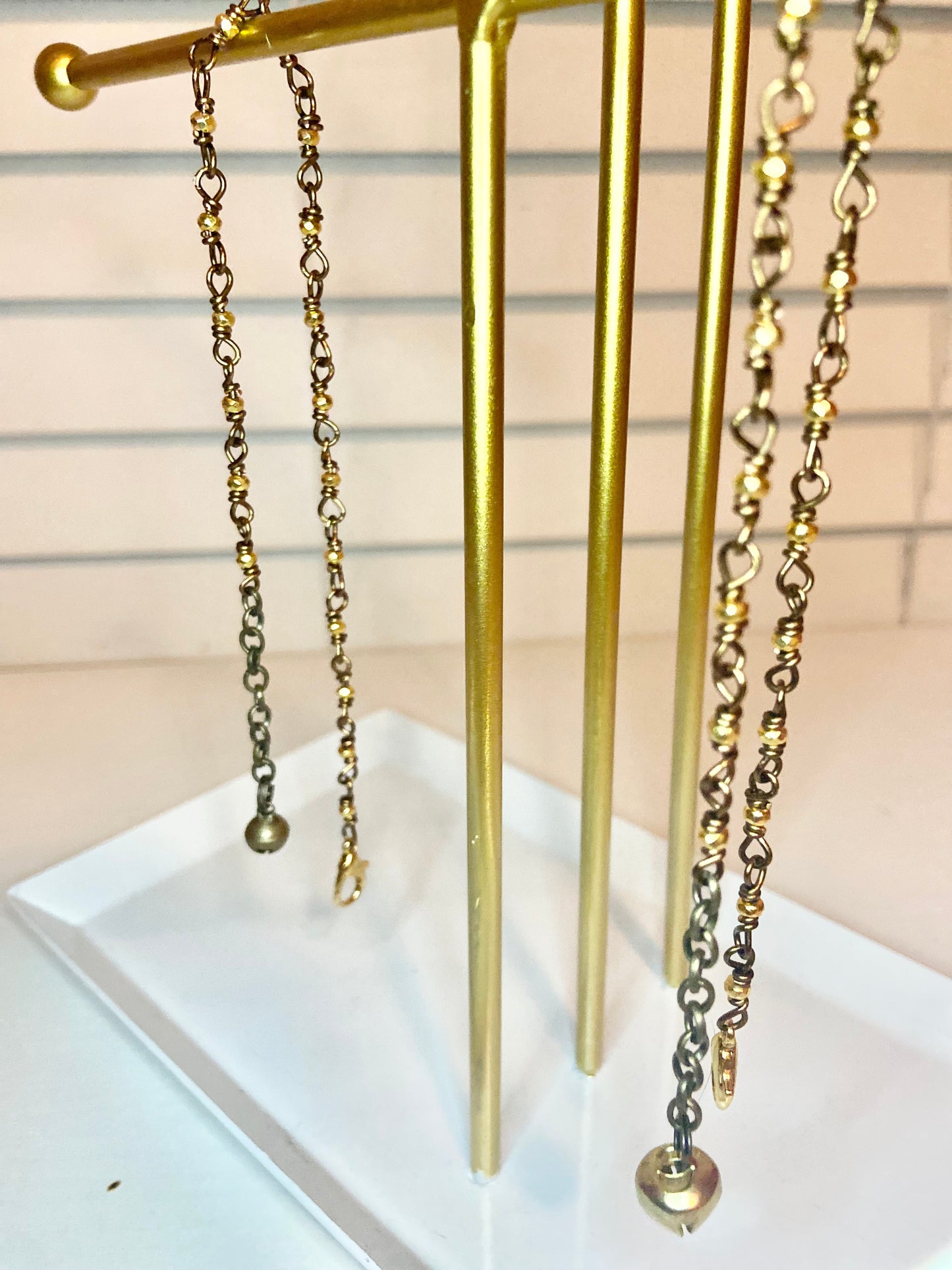 Matching Gold Hematite Anklet and Cat Collar