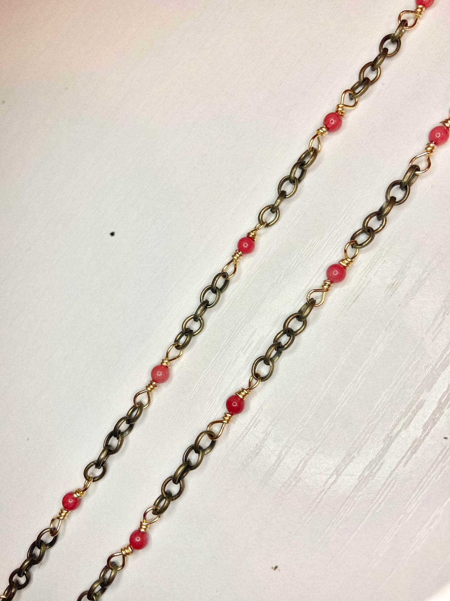 Matching Coral Anklet and Cat Collar