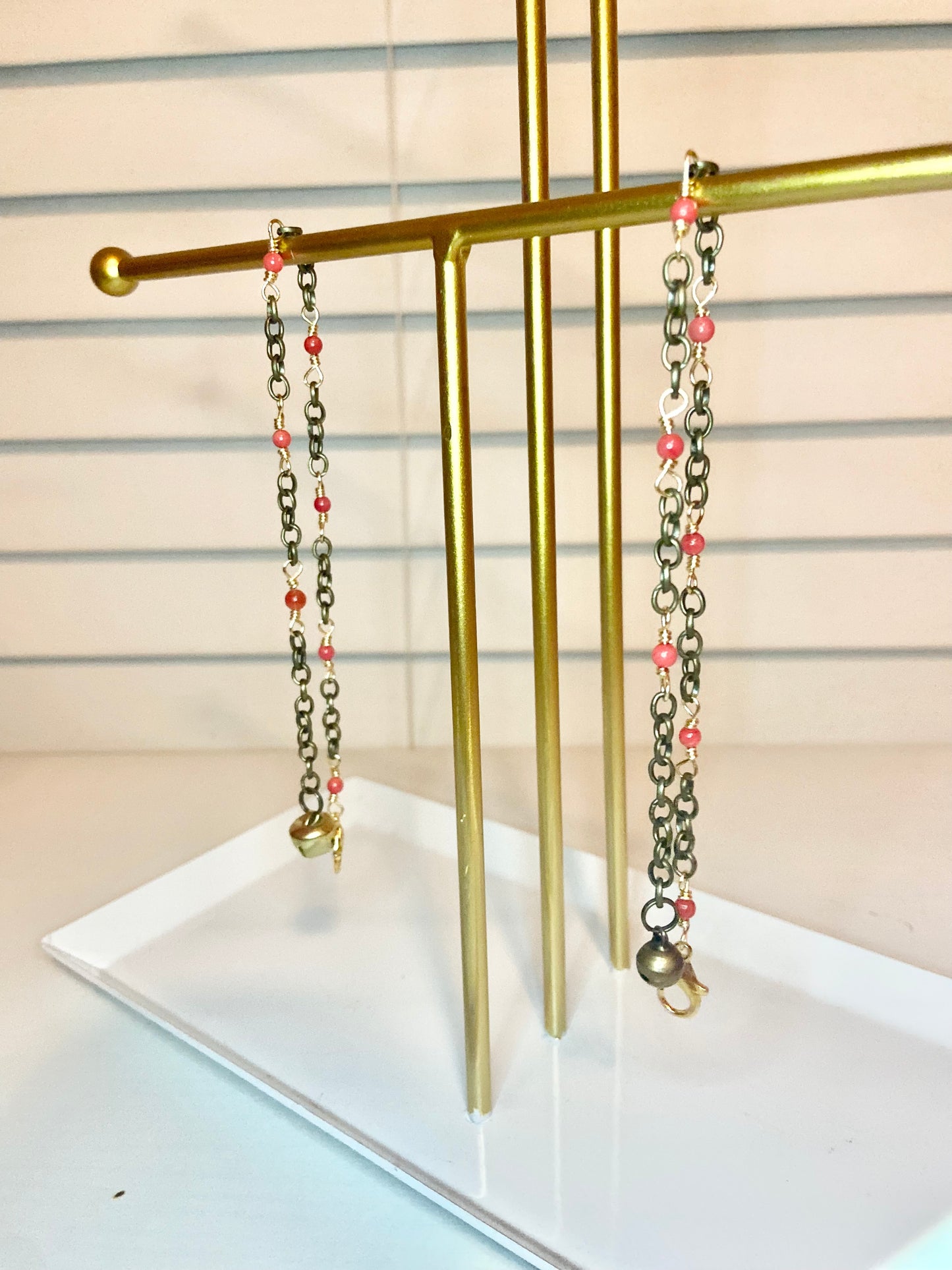 Matching Coral Anklet and Cat Collar