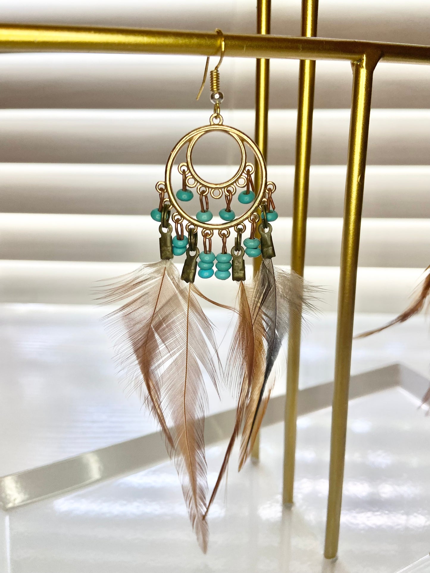 Pheasant Feather Boho Earring