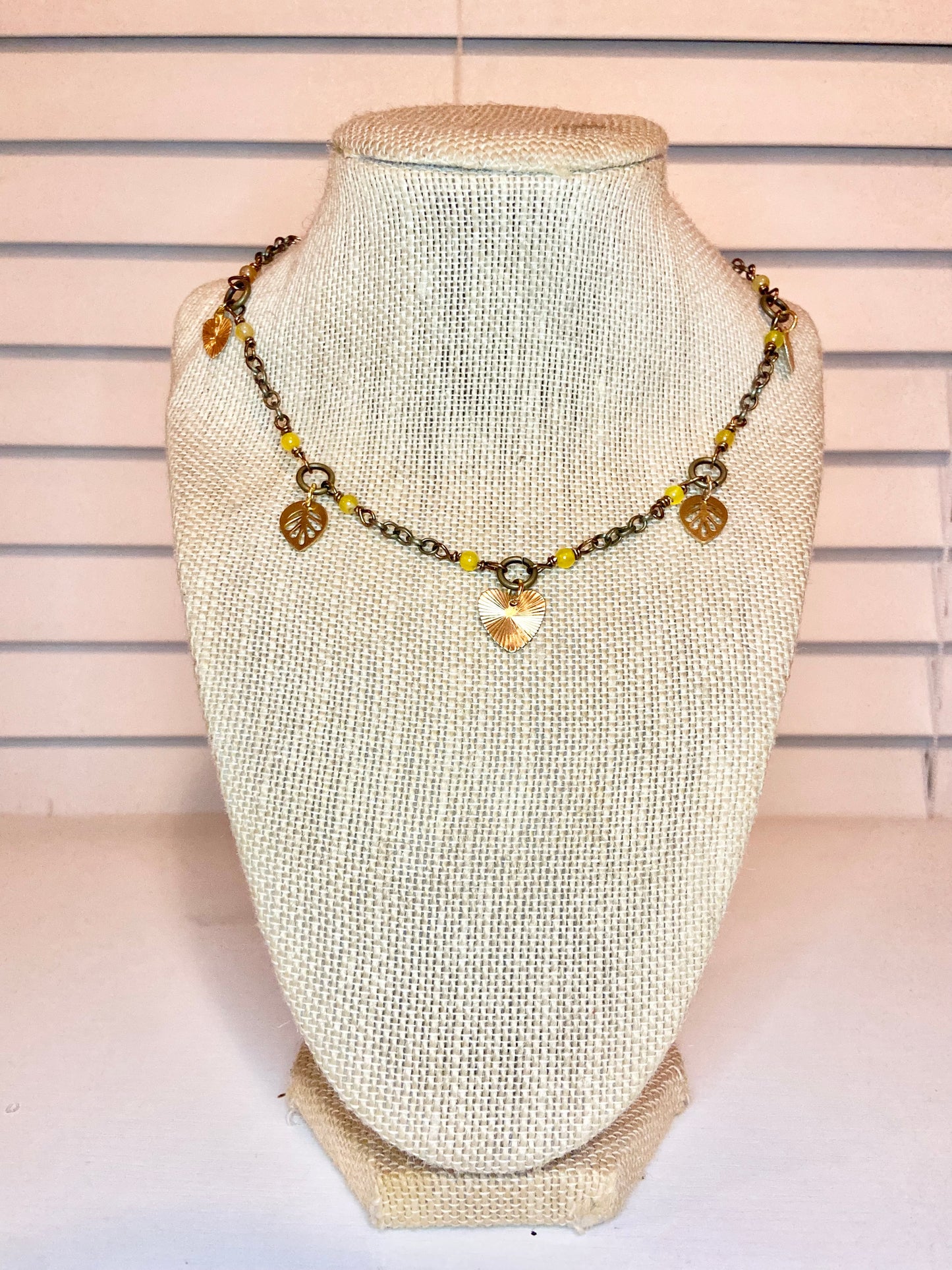 Citrine and Gold Charm Choker