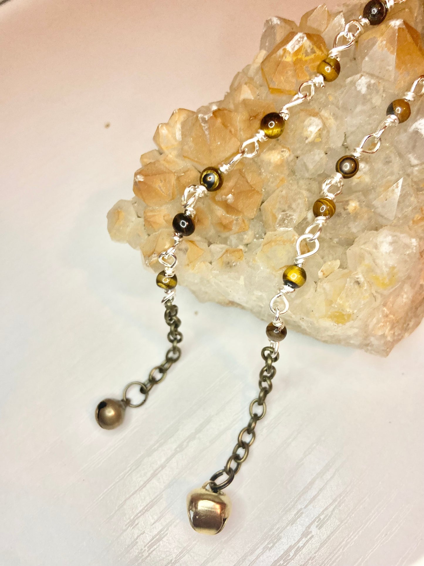 Matching Tiger Eye Anklet and Cat Collar