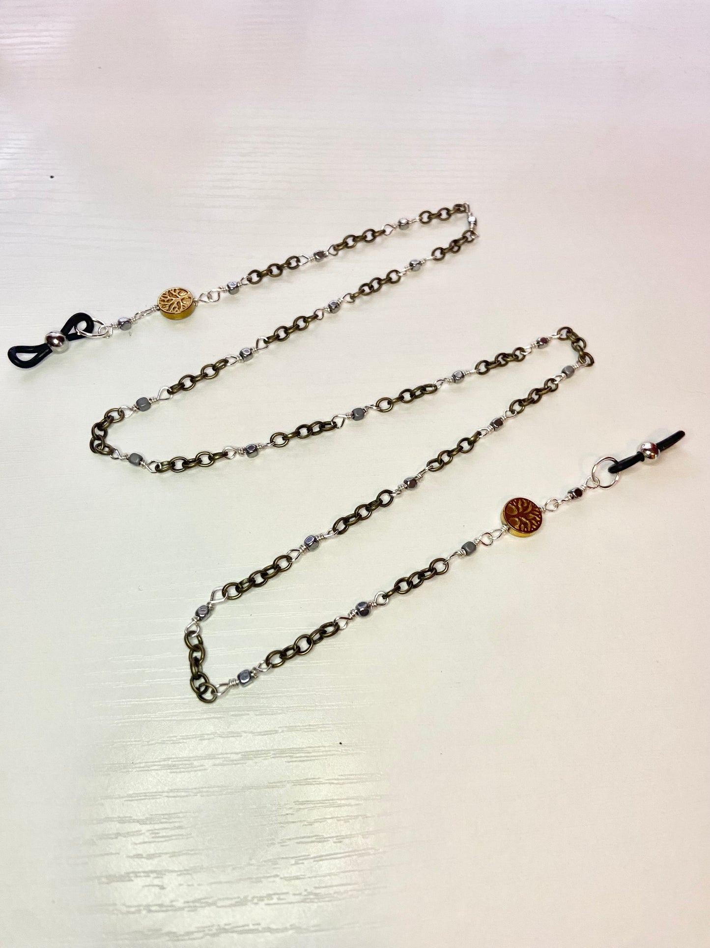 Simple Hematite Tree of Life Lanyard