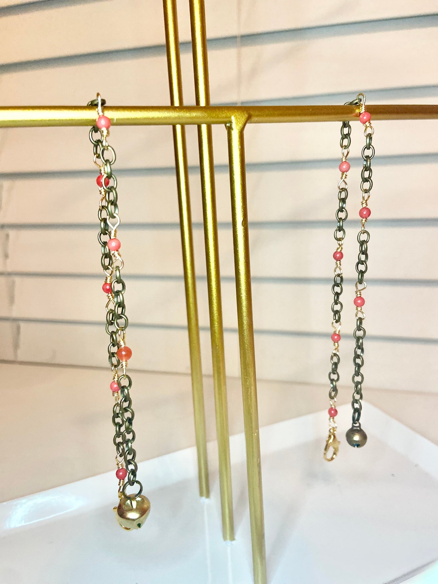 Matching Coral Anklet and Cat Collar