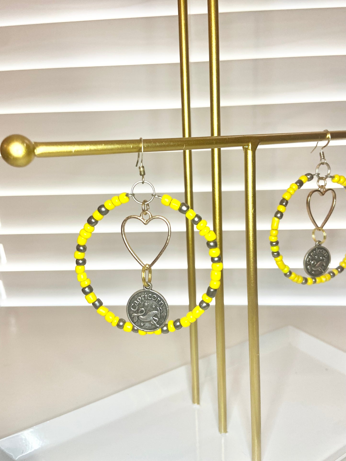 Yellow Capricorn Hoop