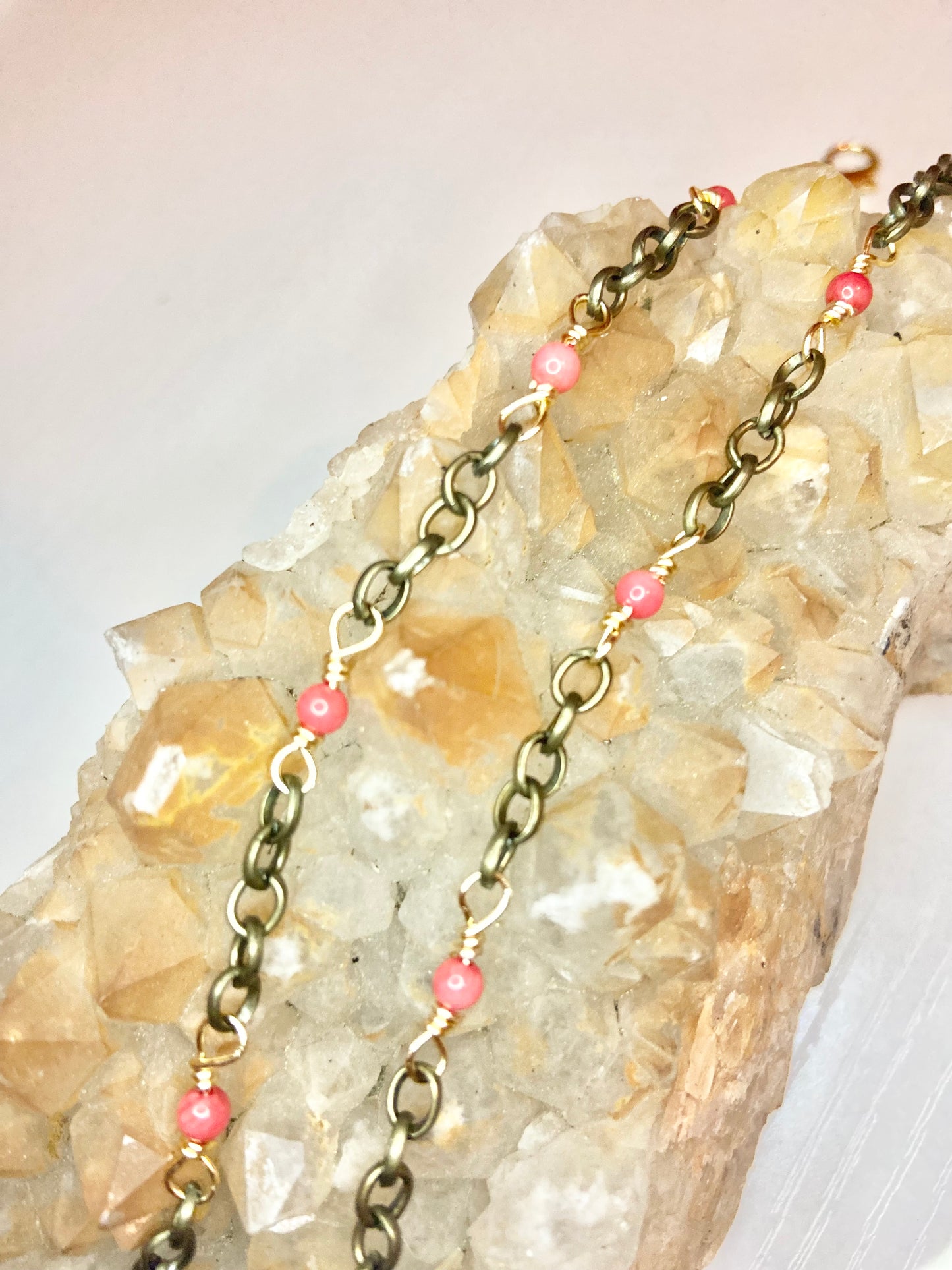 Matching Coral Anklet and Cat Collar