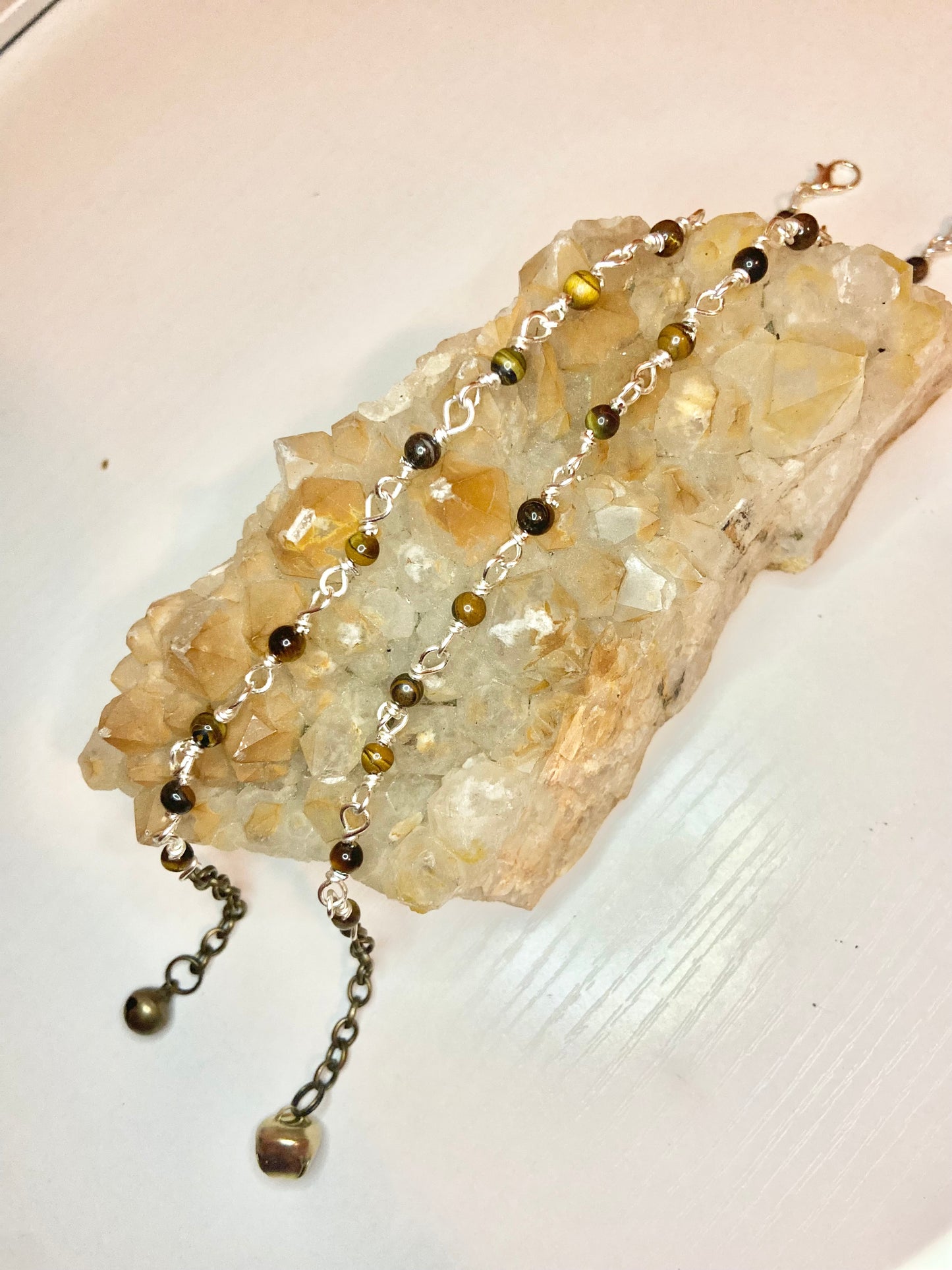 Matching Tiger Eye Anklet and Cat Collar