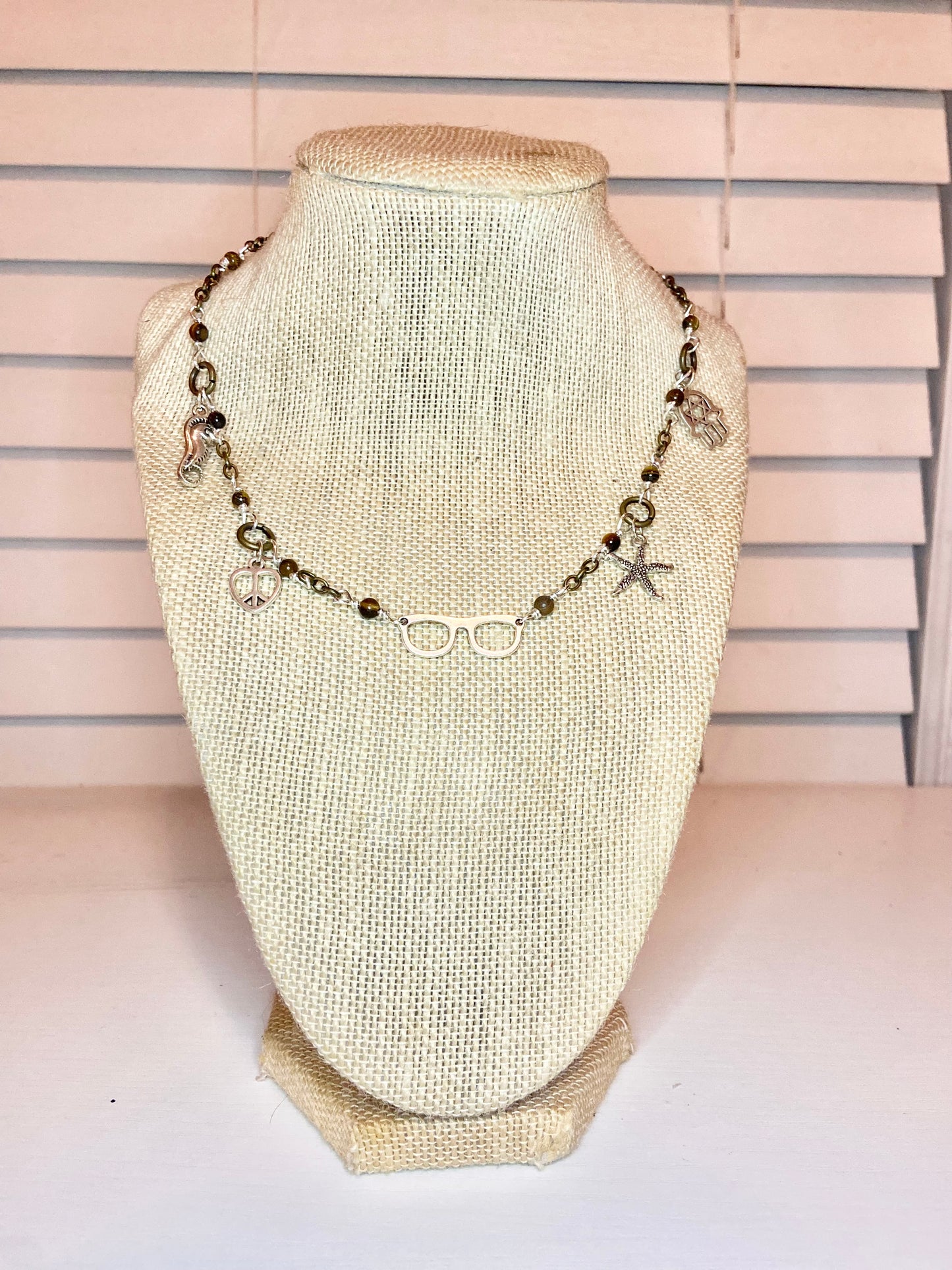 Tiger Eye Charm Choker