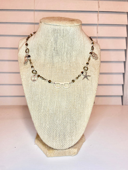 Tiger Eye Charm Choker