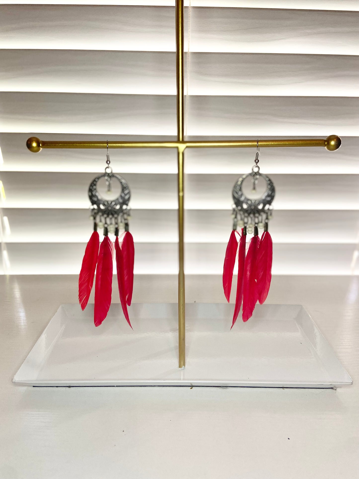 Red Boho Earrings