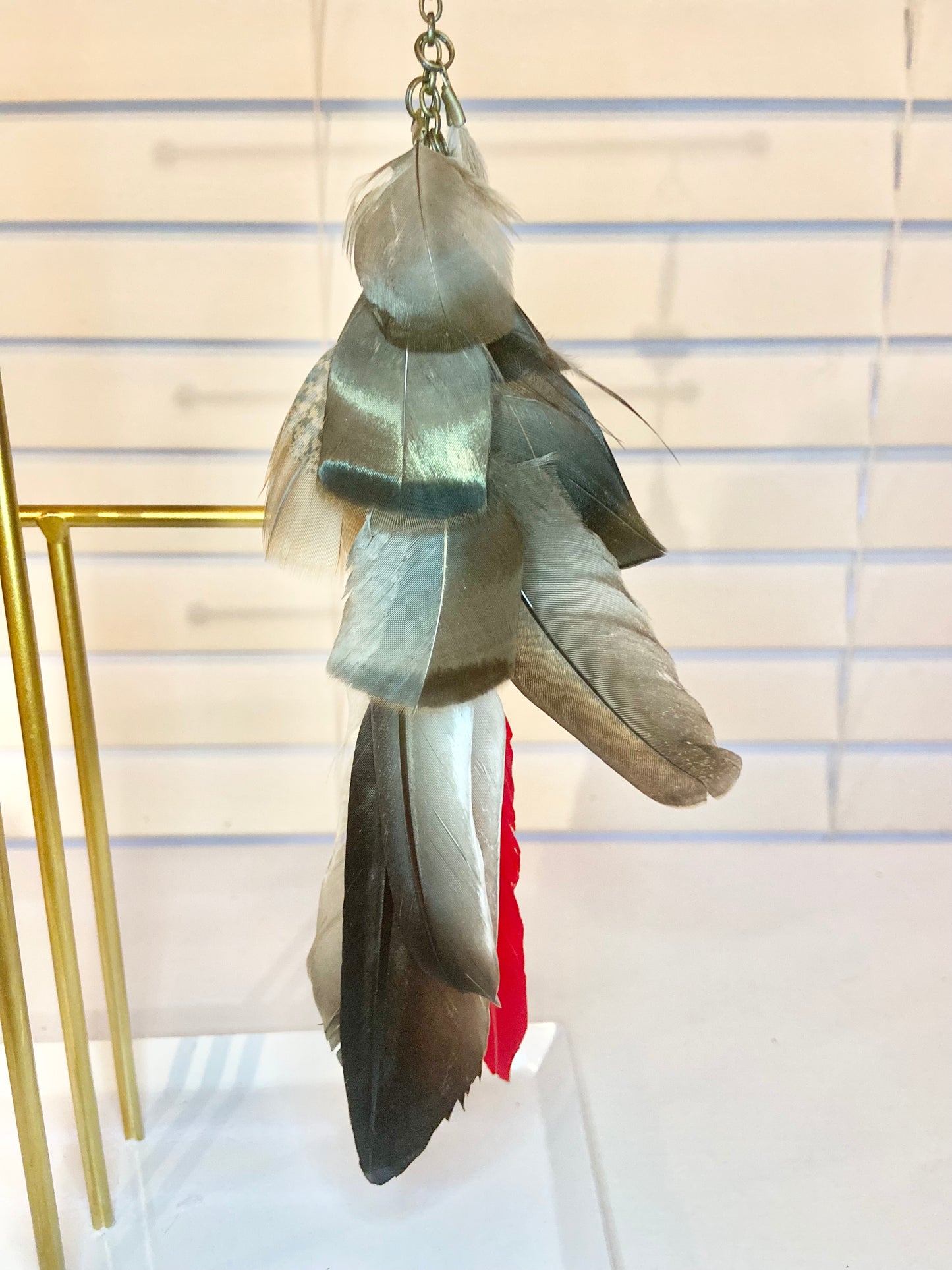 Single Heart Feather Earring