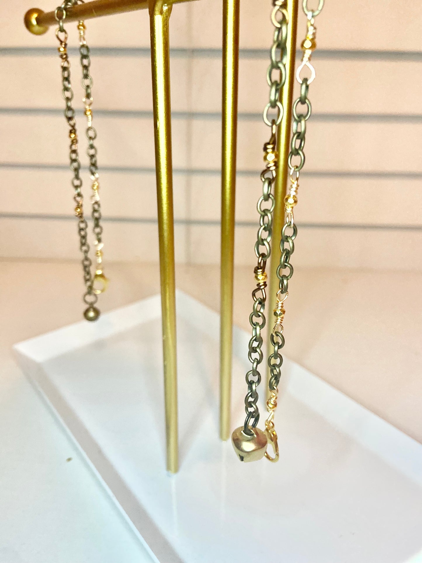 Matching Gold Hematite Anklet and Cat Collar