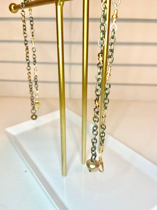 Matching Gold Hematite Anklet and Cat Collar