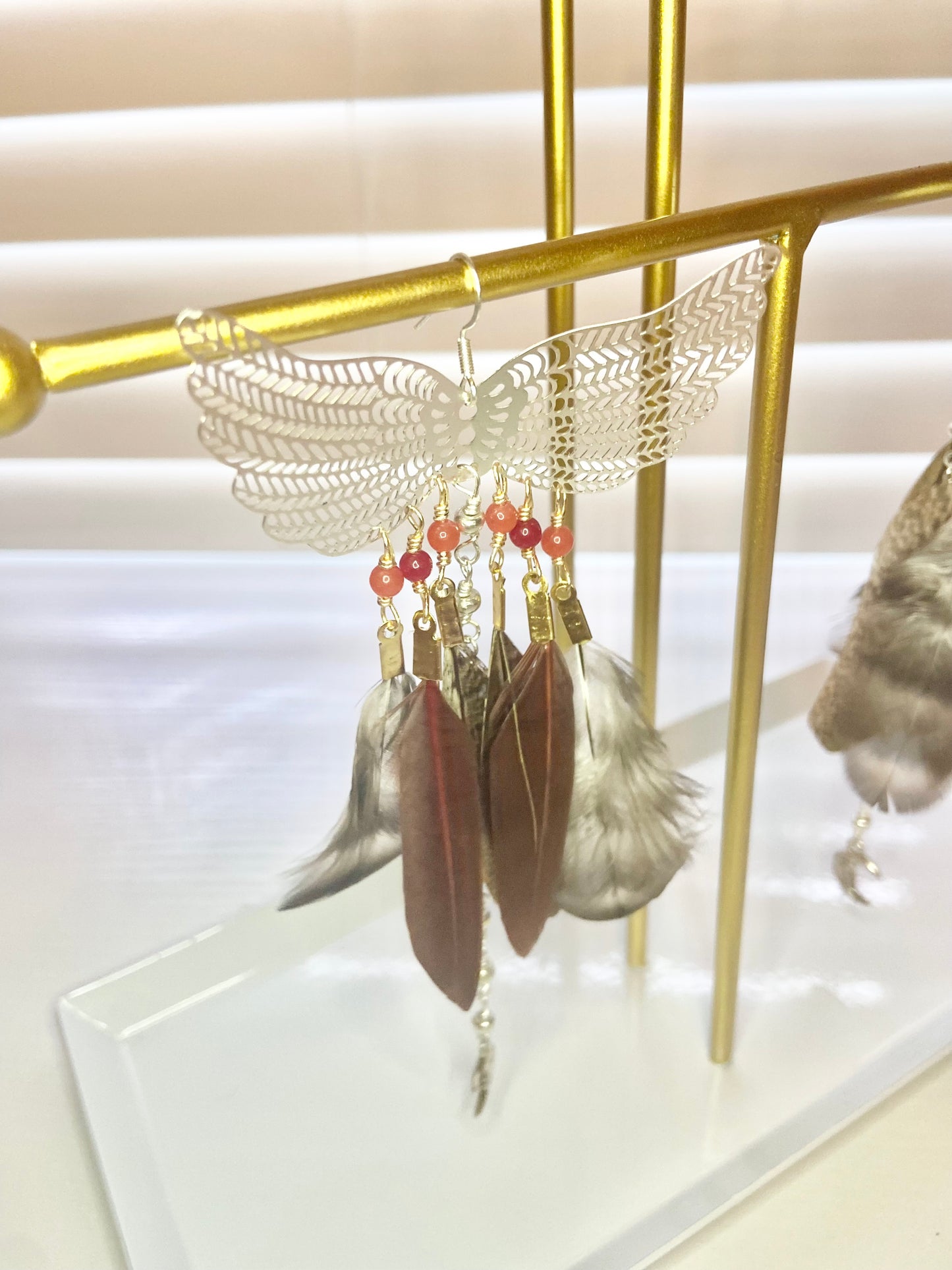 Chicken Feather Phoenix Rising Earrings