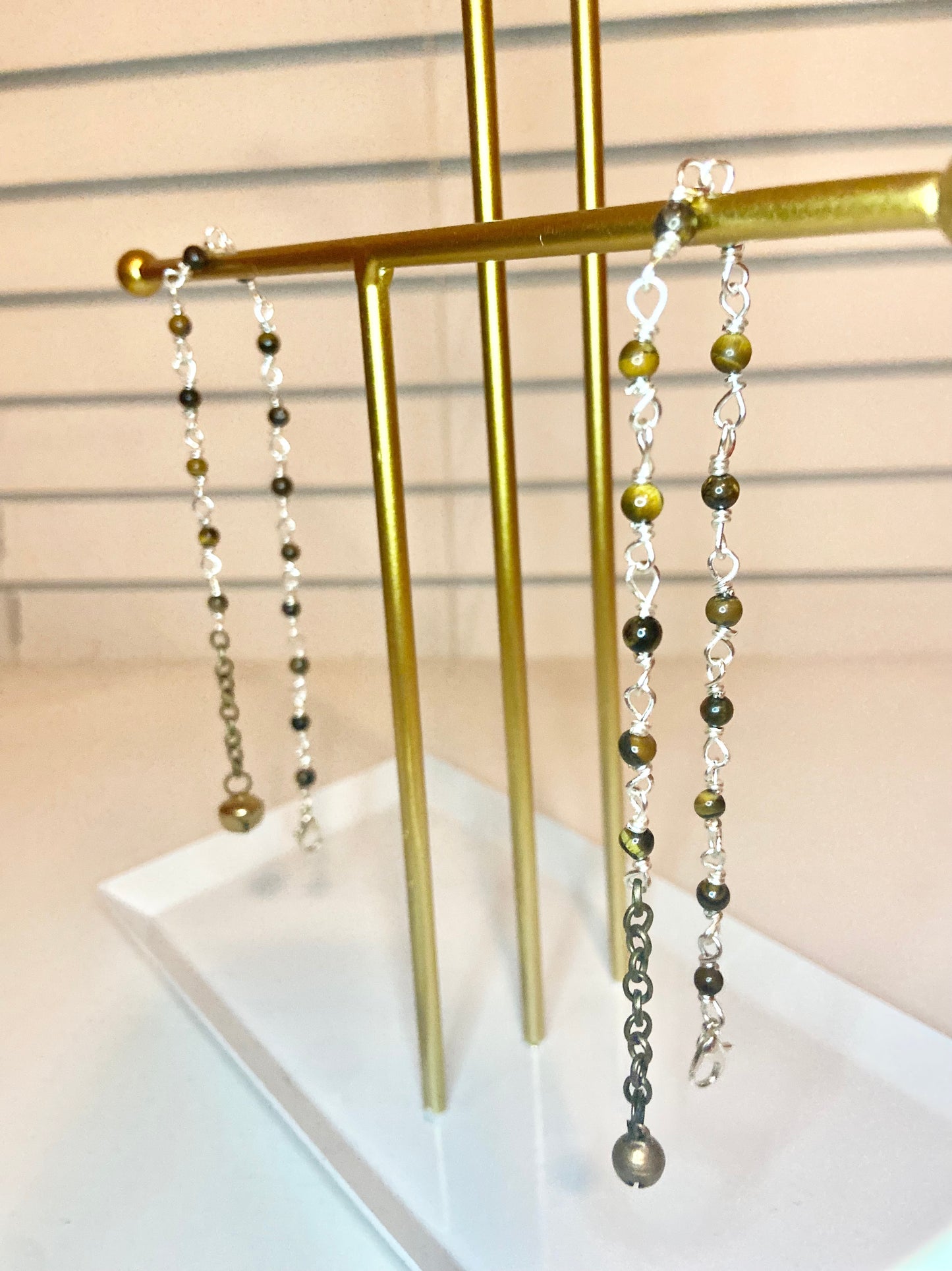 Matching Tiger Eye Anklet and Cat Collar