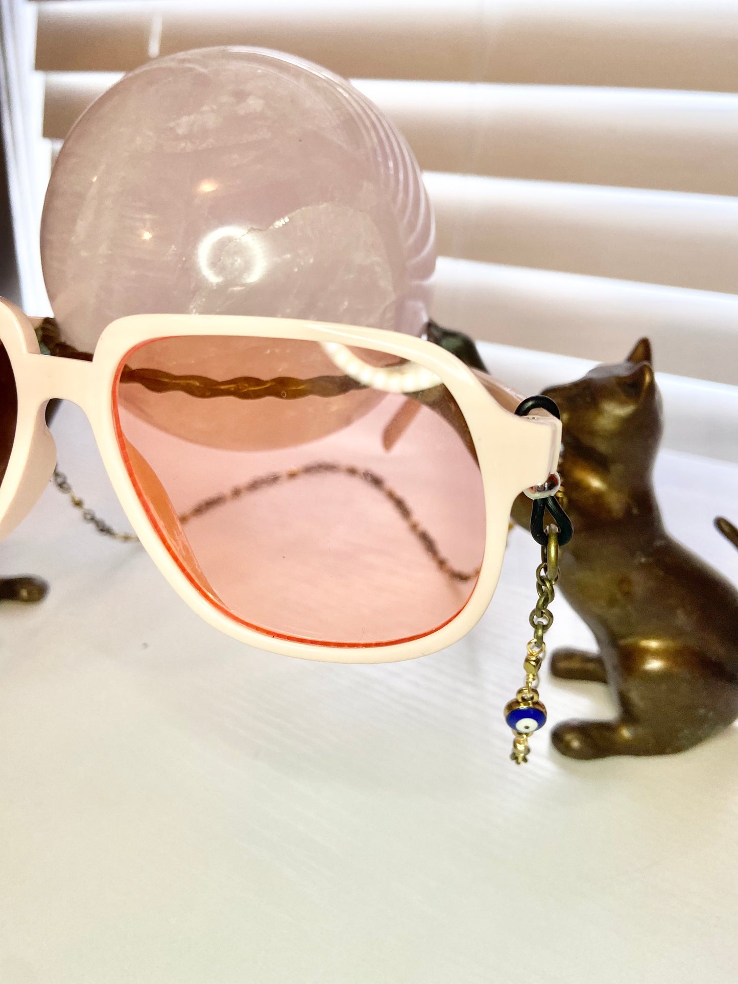 Simple Hematite Evil Eye Lanyard