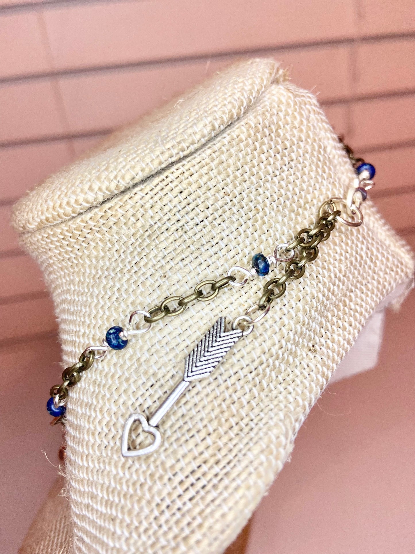 Lapis Lazuli and Silver Charm Choker