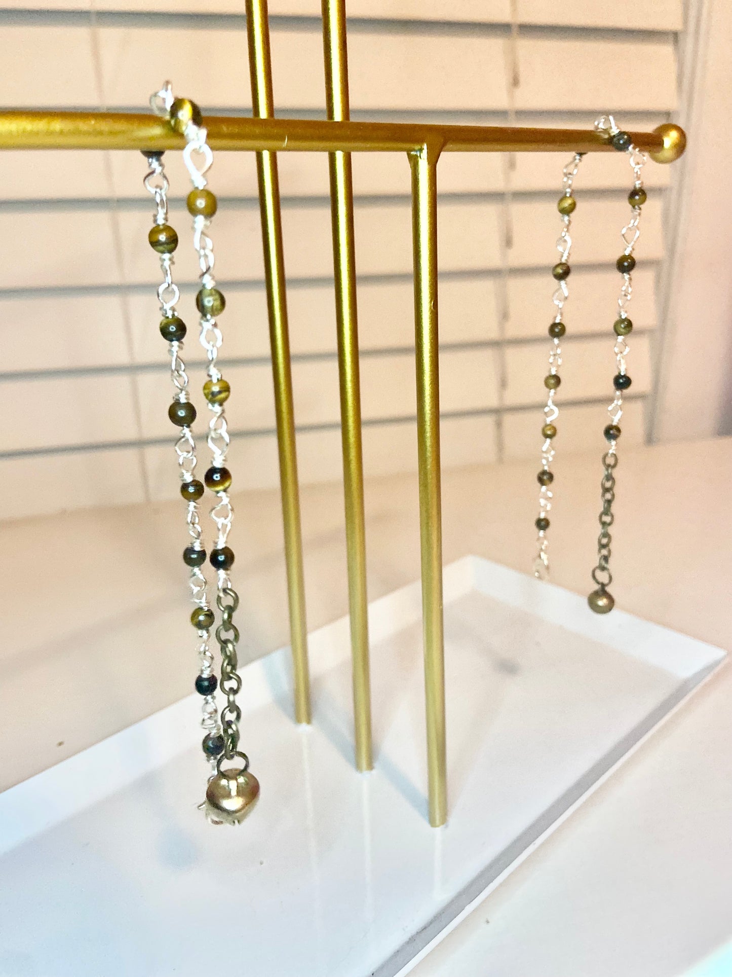 Matching Tiger Eye Anklet and Cat Collar