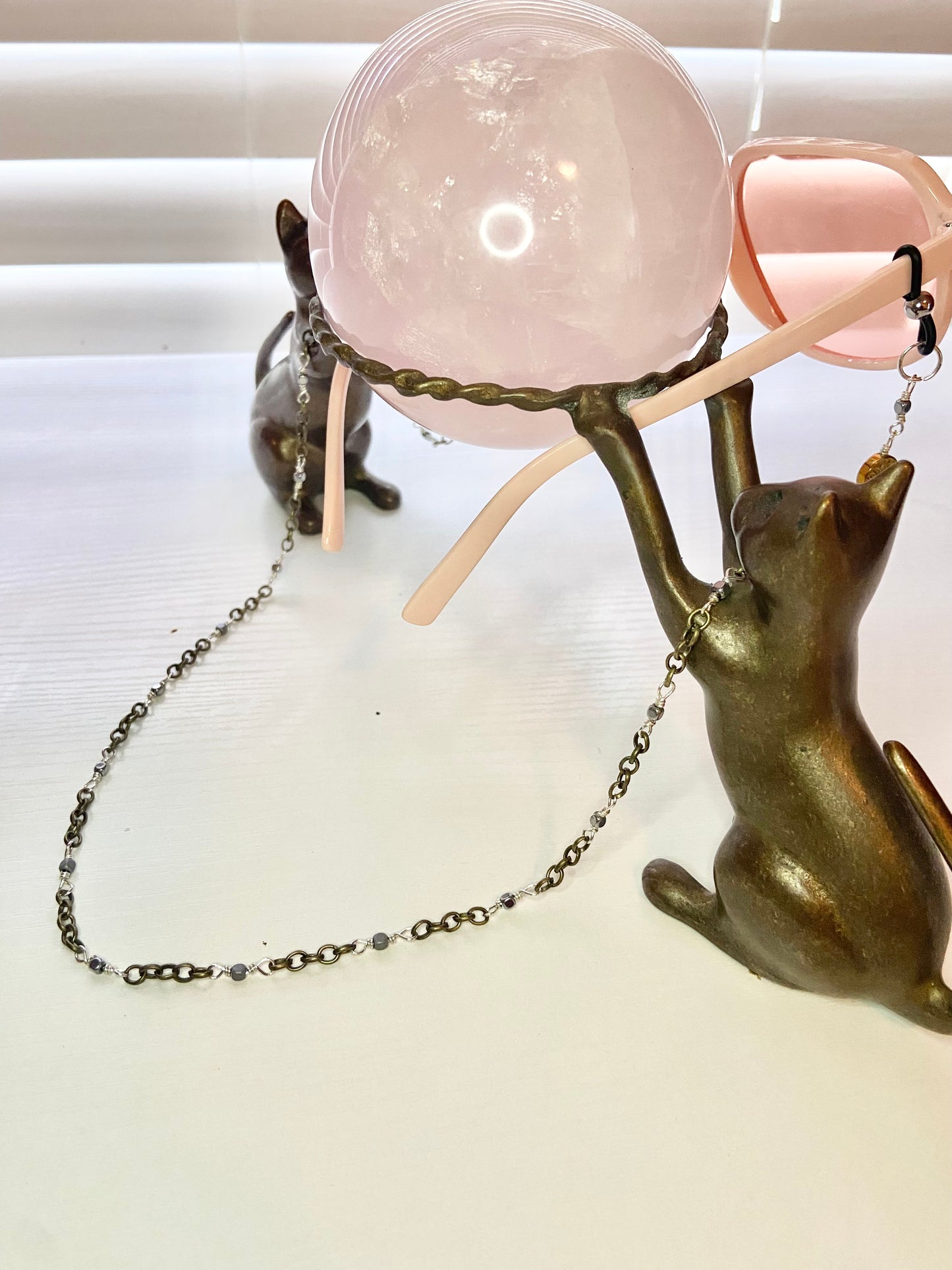 Simple Hematite Tree of Life Lanyard