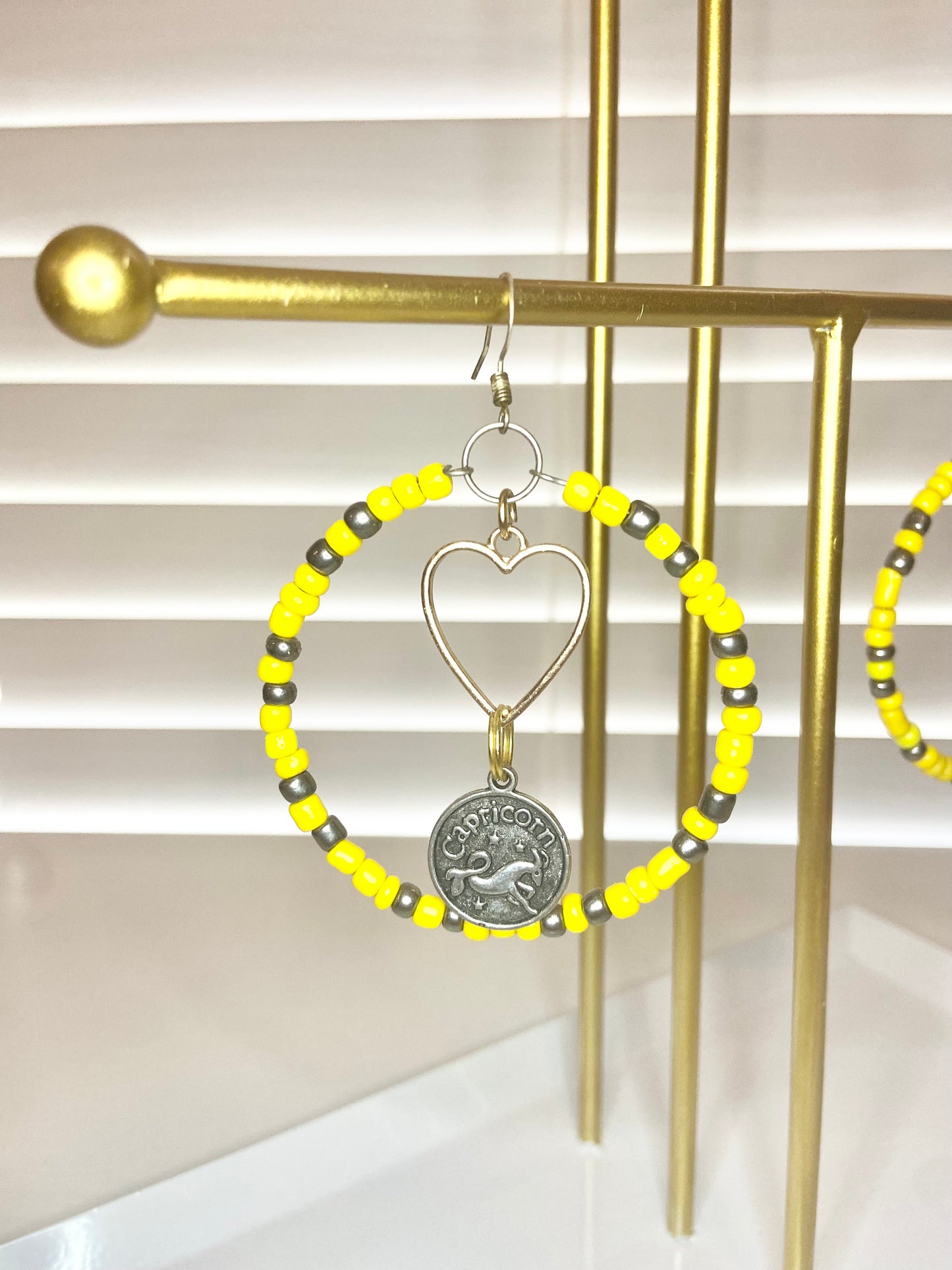 Yellow Capricorn Hoop