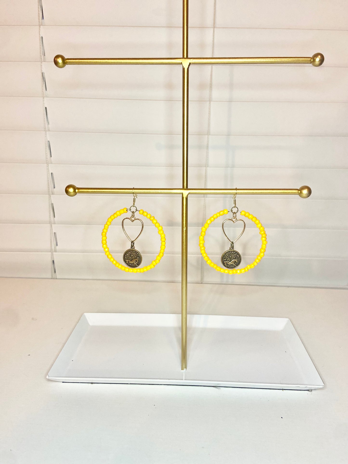 Light Orange Capricorn Hoop