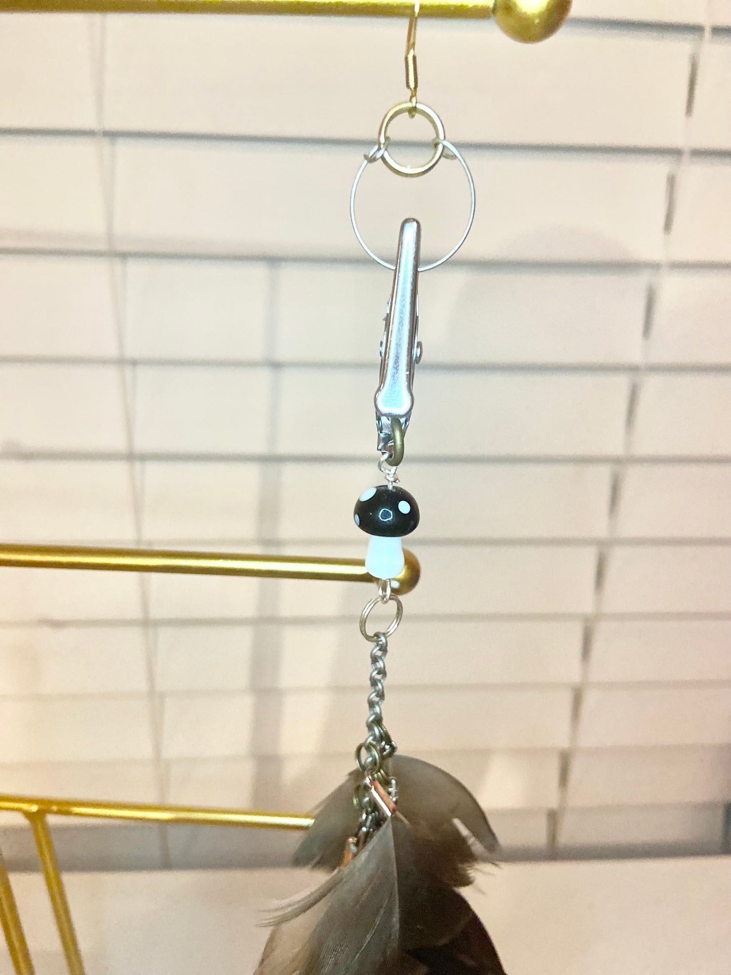 Single Long Natural Feather Earring