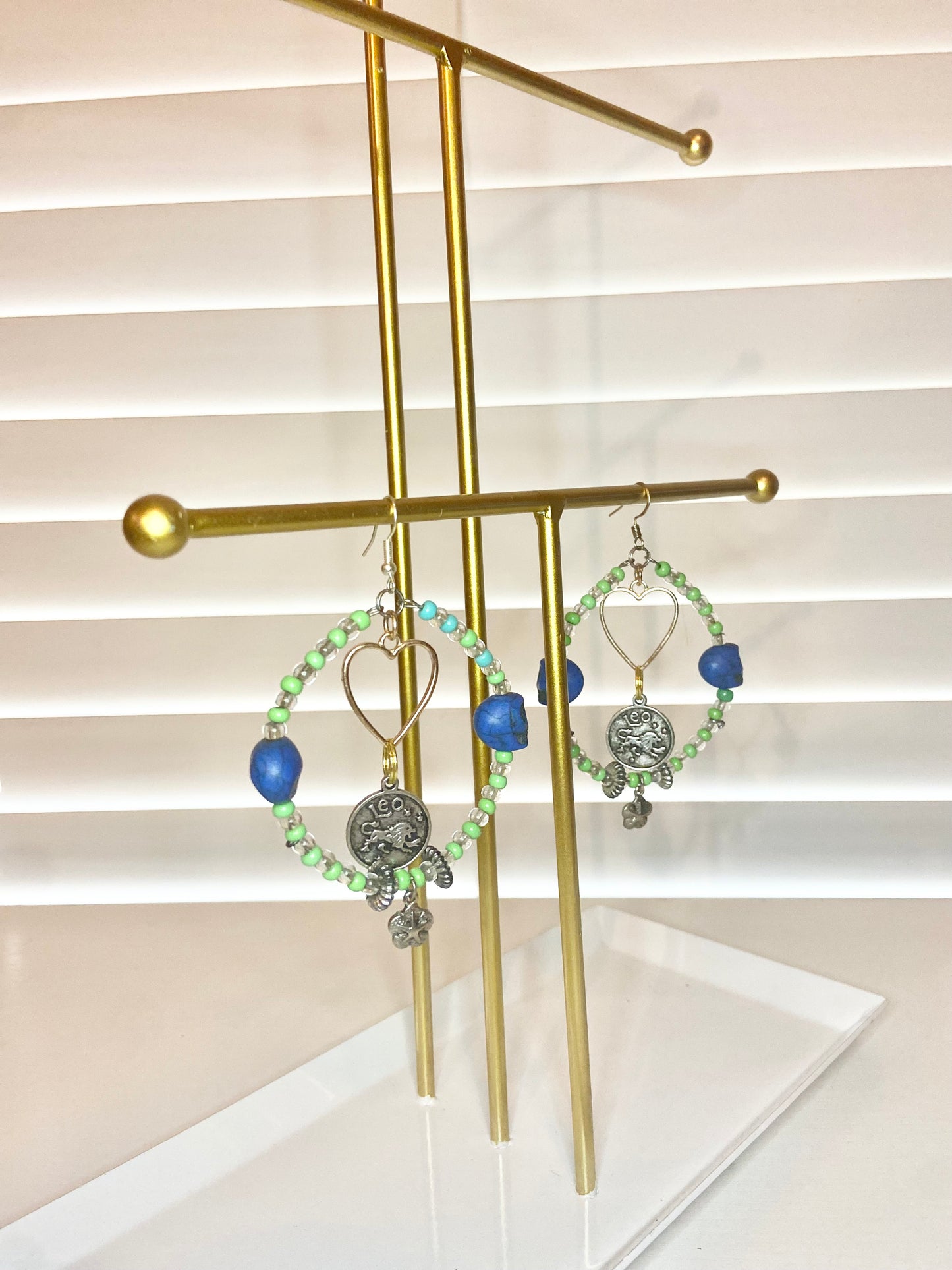 Blue and Green Leo Hoop