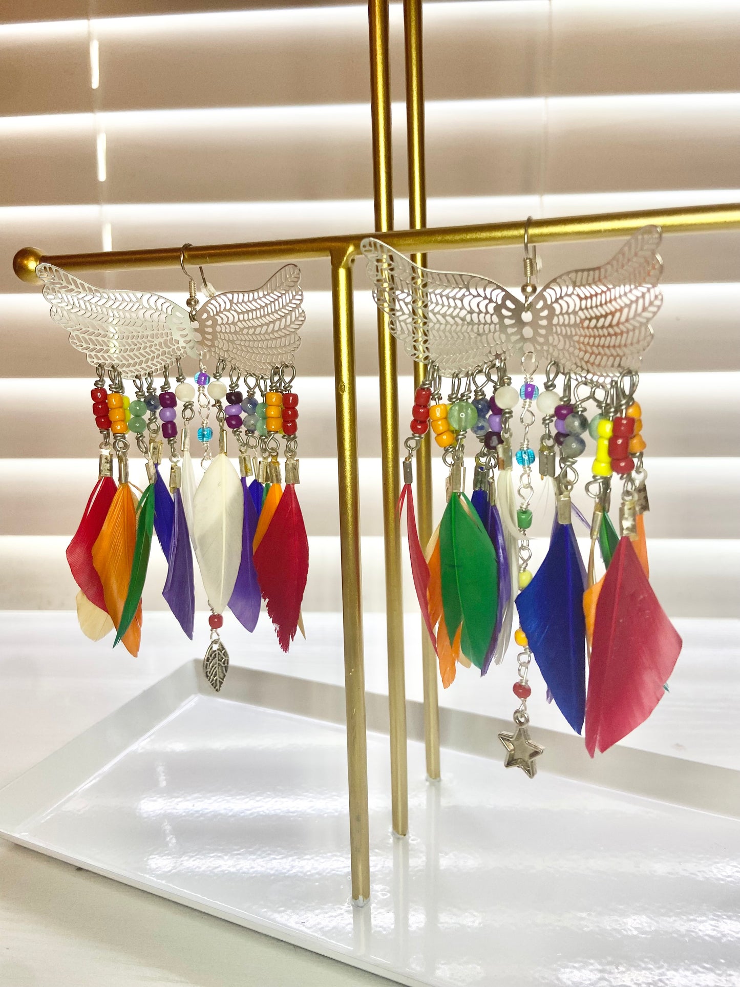 Rainbow Phoenix Rising Earrings