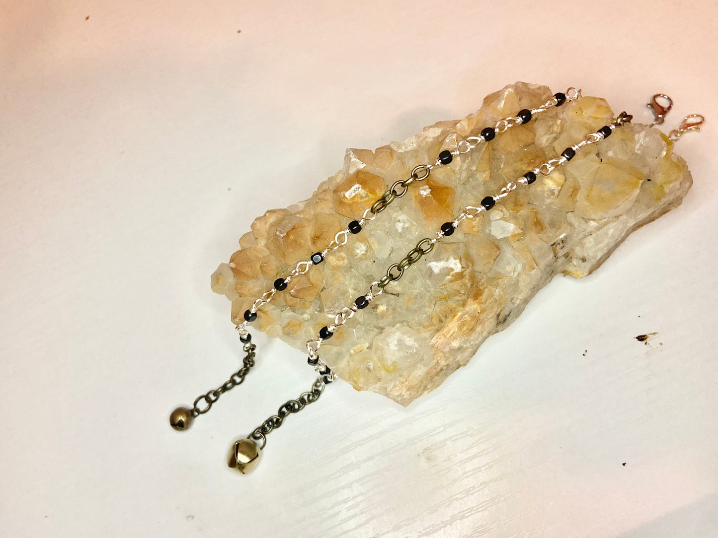 Matching Hematite Anklet and Cat Collar