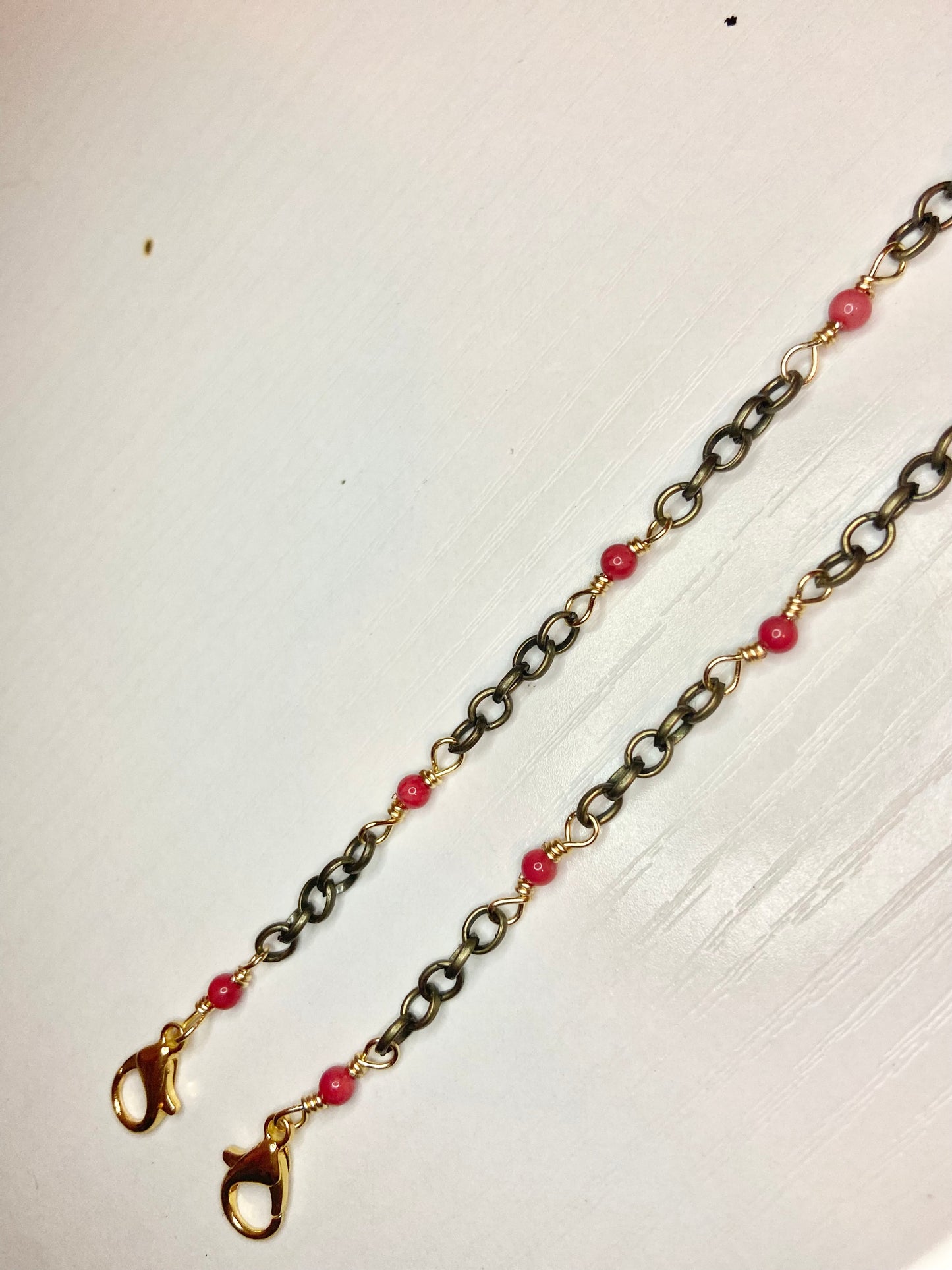 Matching Coral Anklet and Cat Collar
