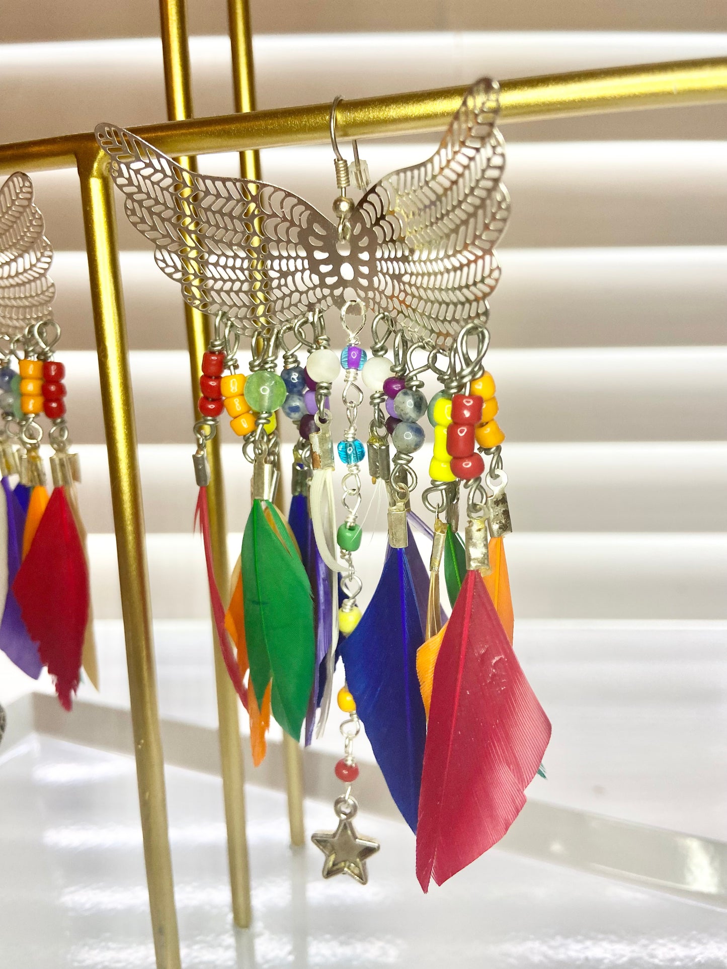 Rainbow Phoenix Rising Earrings