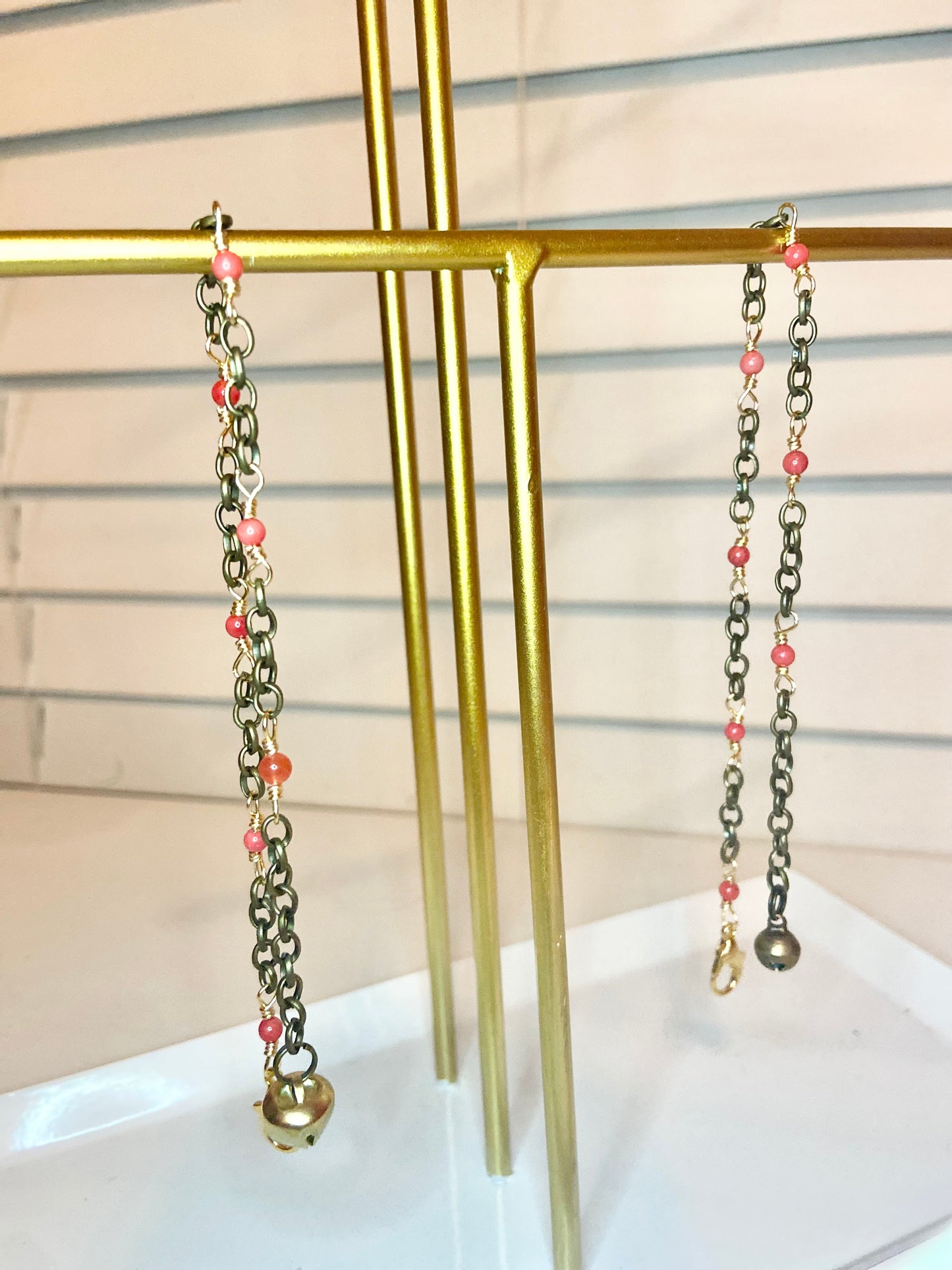 Matching Coral Anklet and Cat Collar