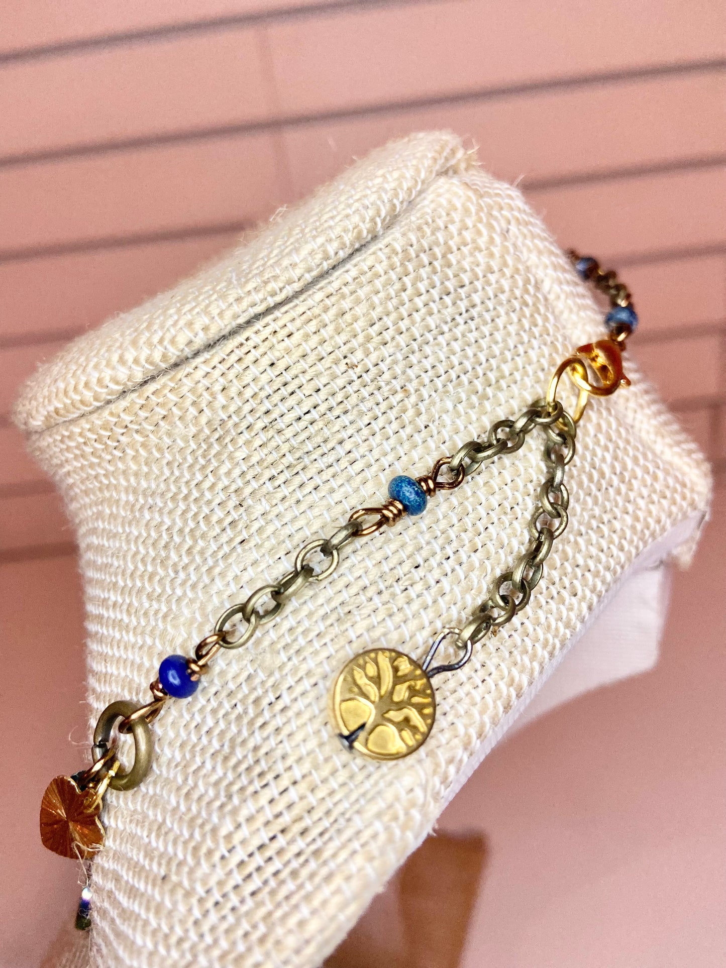 Lapis Lazuli and Gold Charm Choker