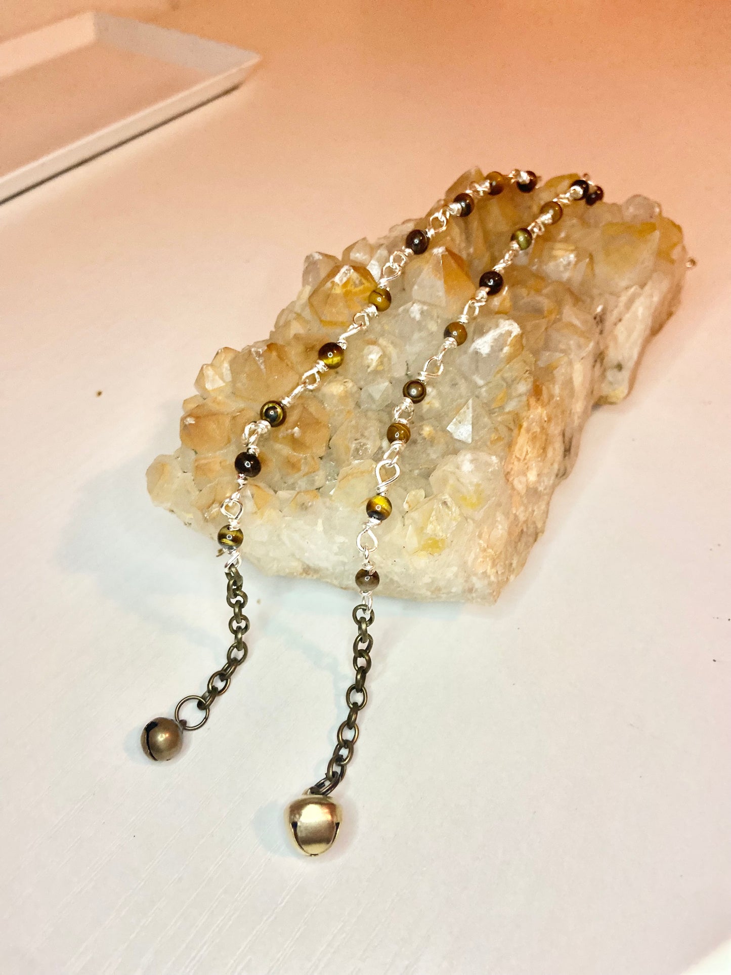 Matching Tiger Eye Anklet and Cat Collar