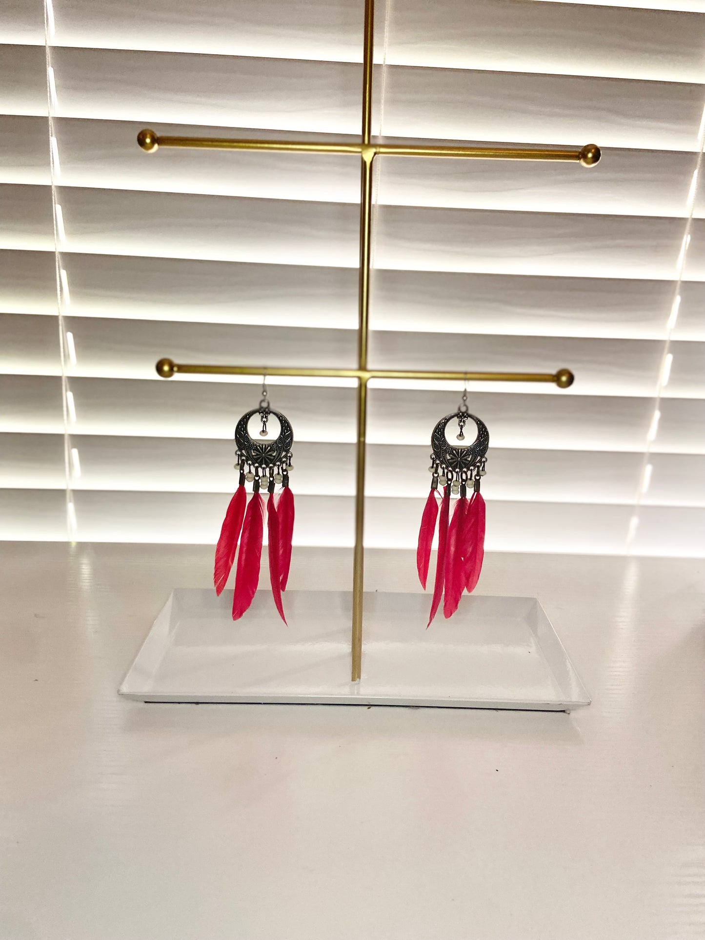 Red Boho Earrings