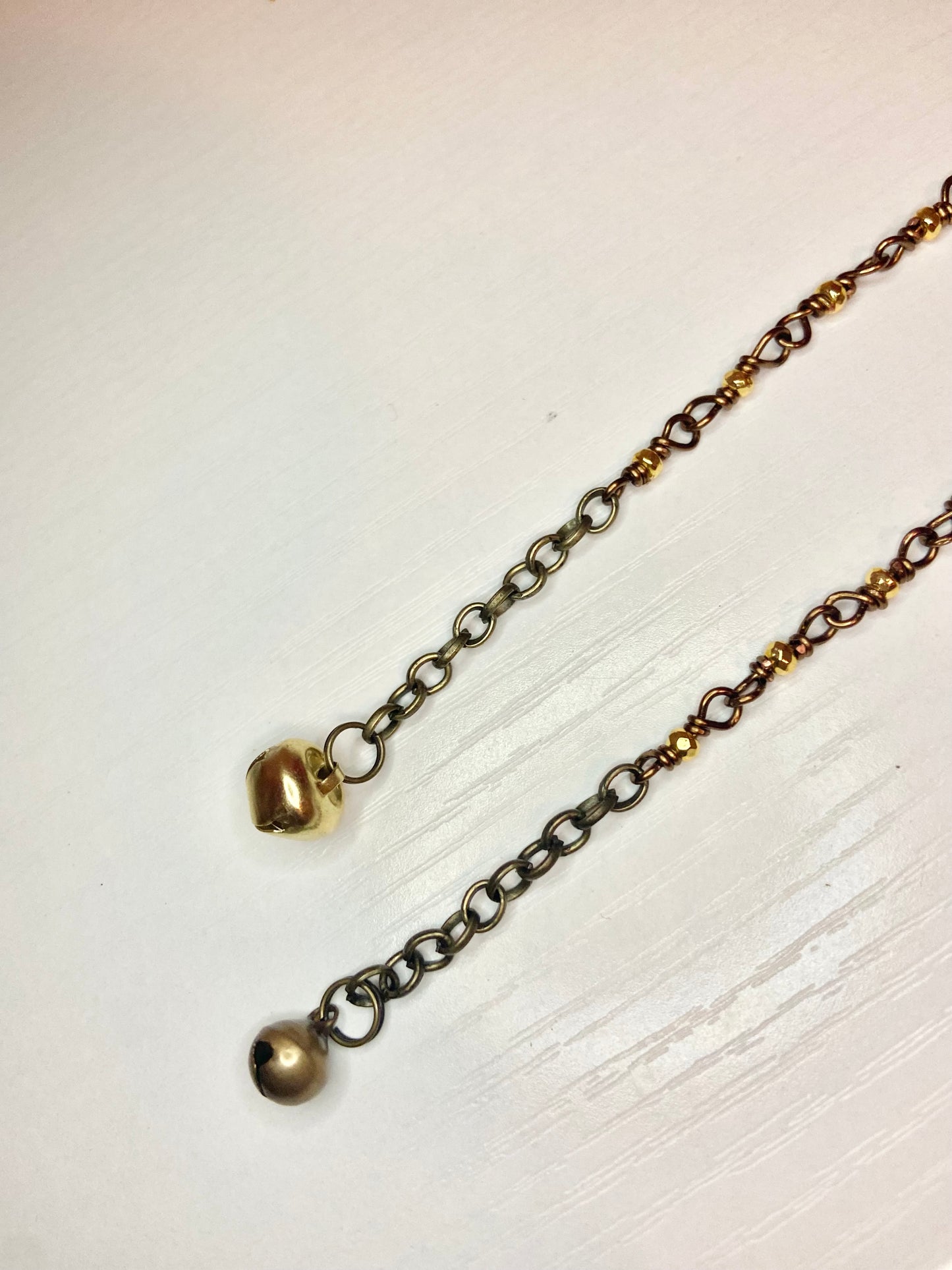 Matching Gold Hematite Anklet and Cat Collar